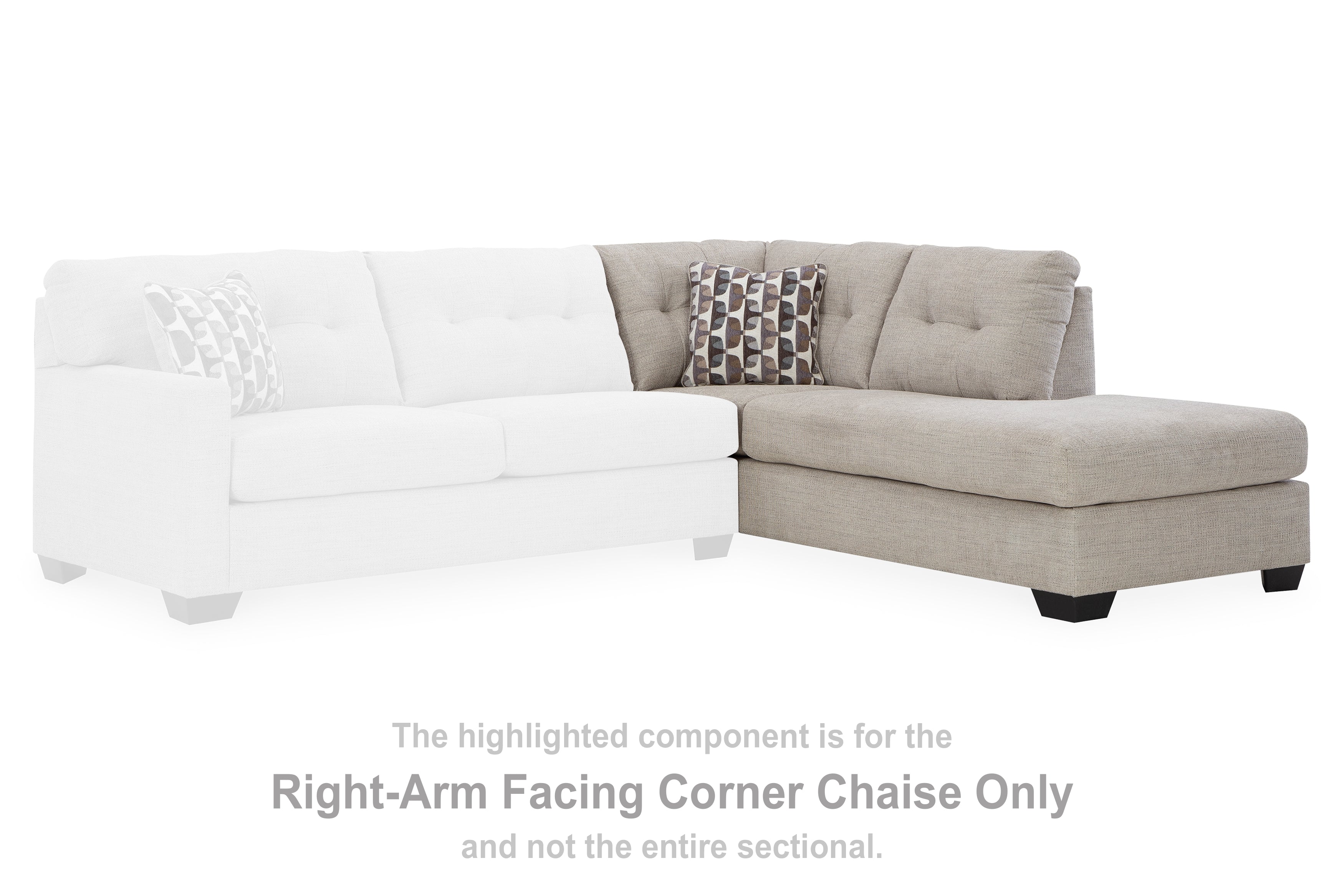 Mahoney Pebble Right-Arm Facing Corner Chaise - 3100417 - Bien Home Furniture & Electronics