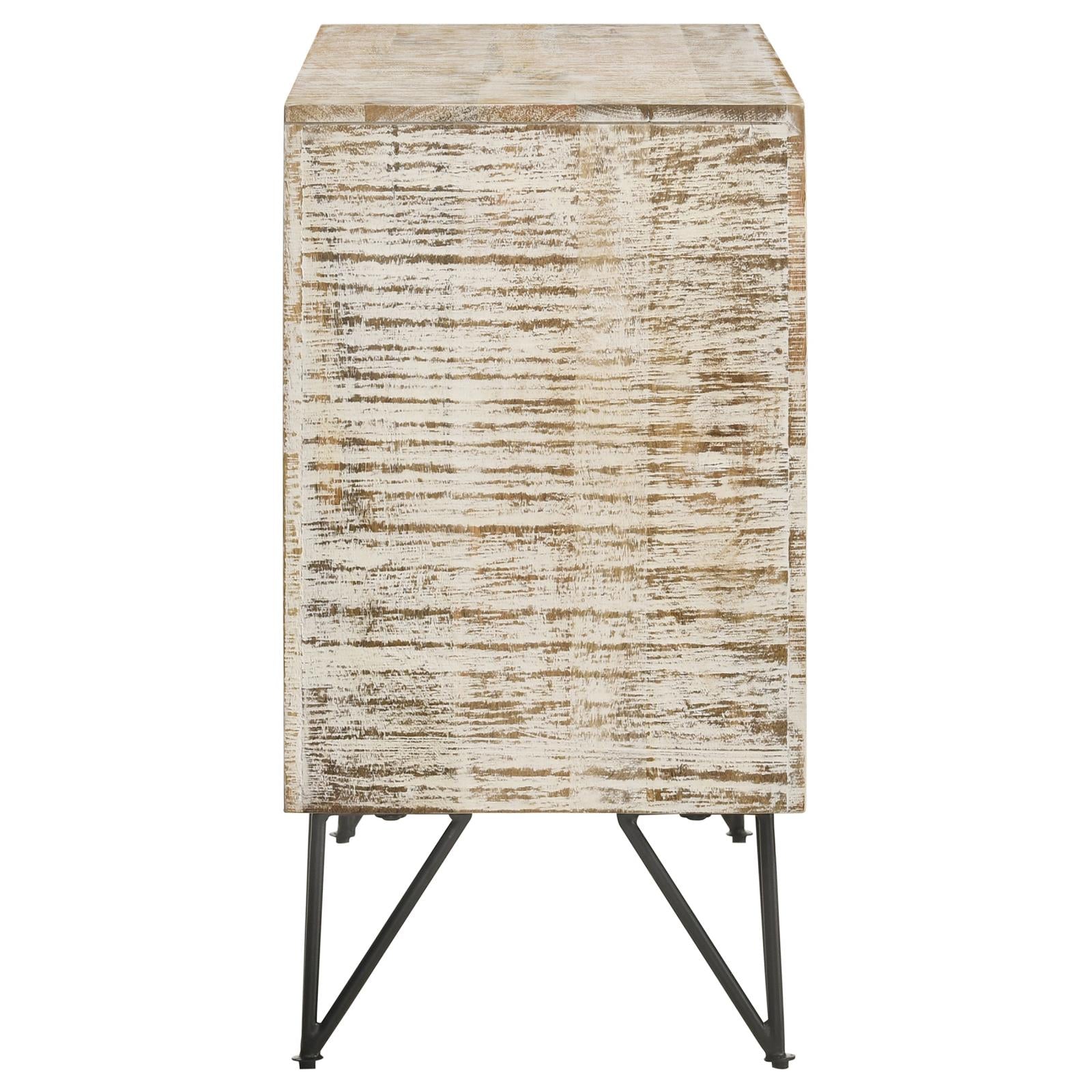 Maille White Washed 2-Door Accent Cabinet - 959652 - Bien Home Furniture & Electronics