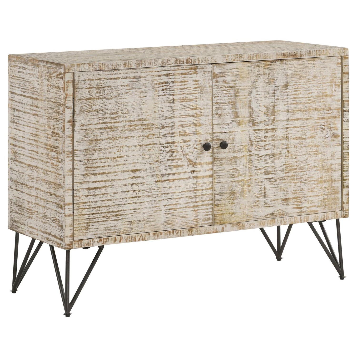 Maille White Washed 2-Door Accent Cabinet - 959652 - Bien Home Furniture & Electronics