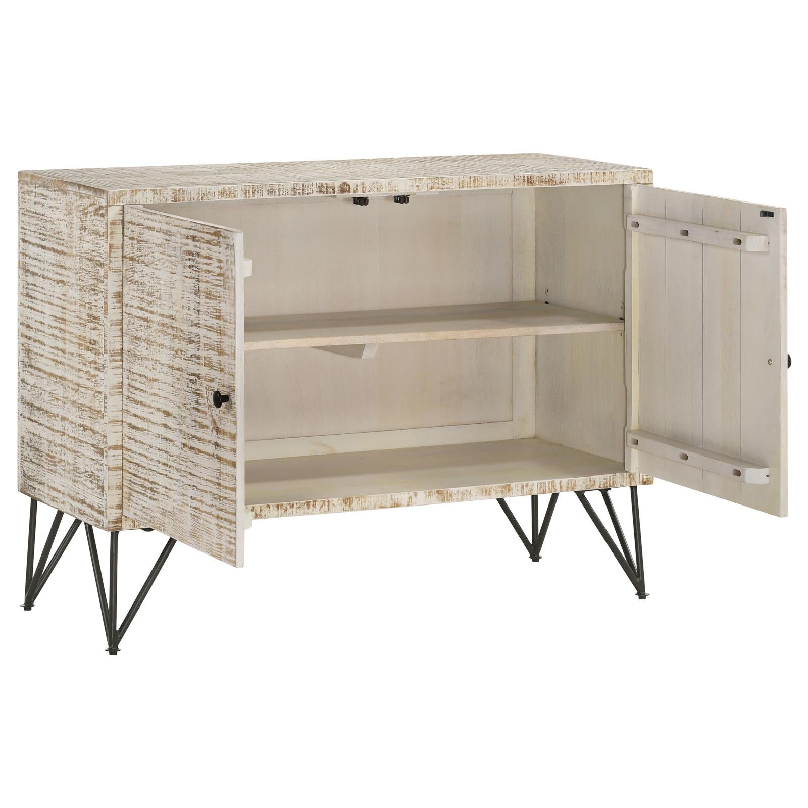 Maille White Washed 2-Door Accent Cabinet - 959652 - Bien Home Furniture & Electronics