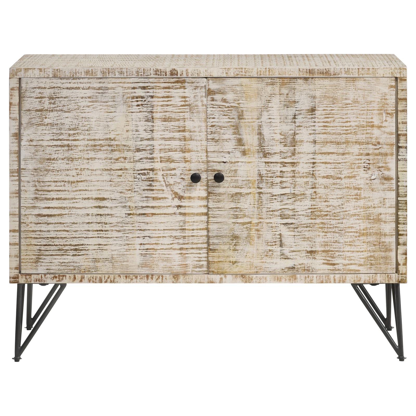 Maille White Washed 2-Door Accent Cabinet - 959652 - Bien Home Furniture & Electronics