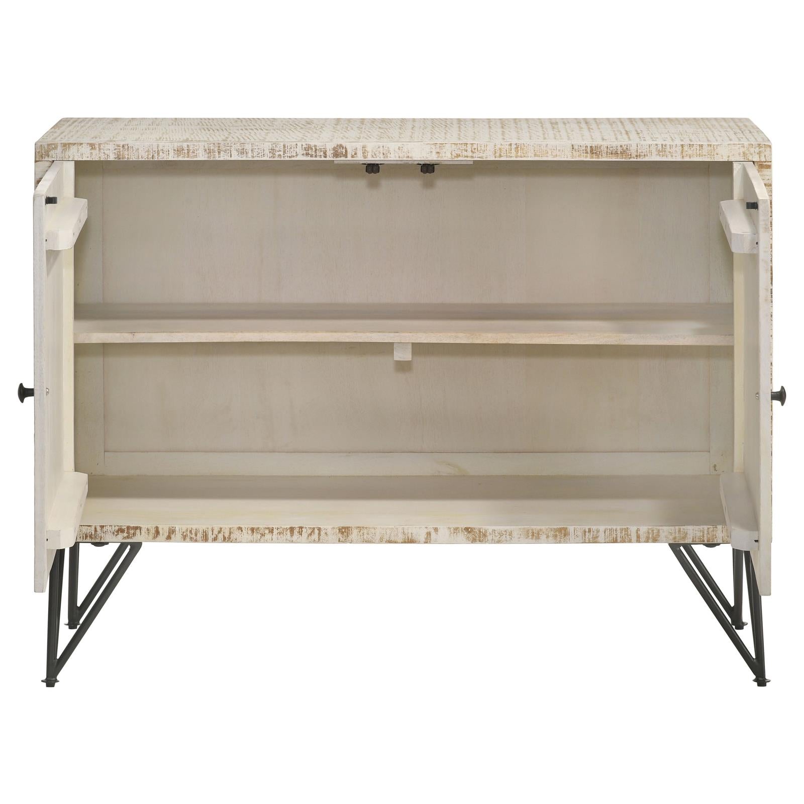 Maille White Washed 2-Door Accent Cabinet - 959652 - Bien Home Furniture & Electronics