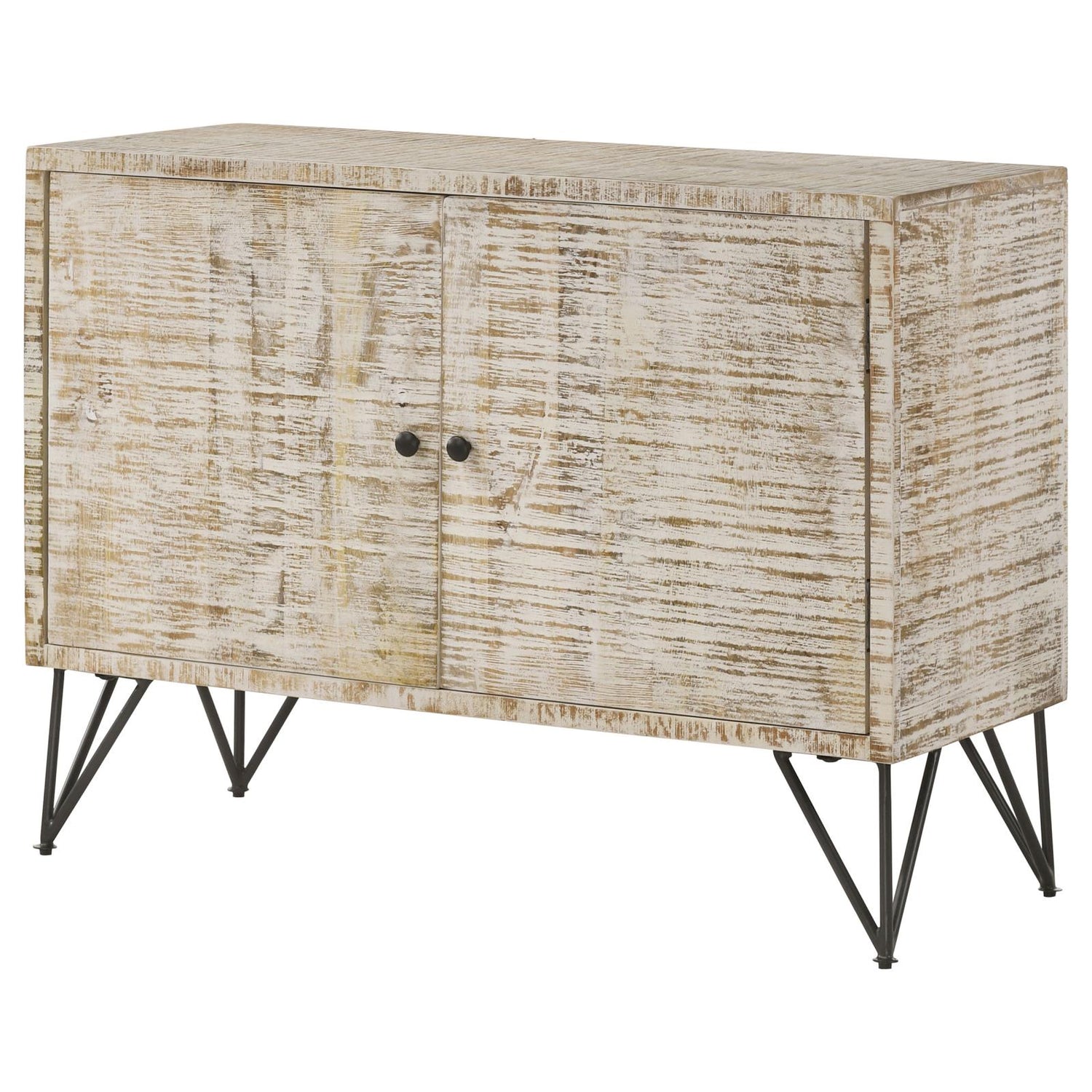Maille White Washed 2-Door Accent Cabinet - 959652 - Bien Home Furniture & Electronics