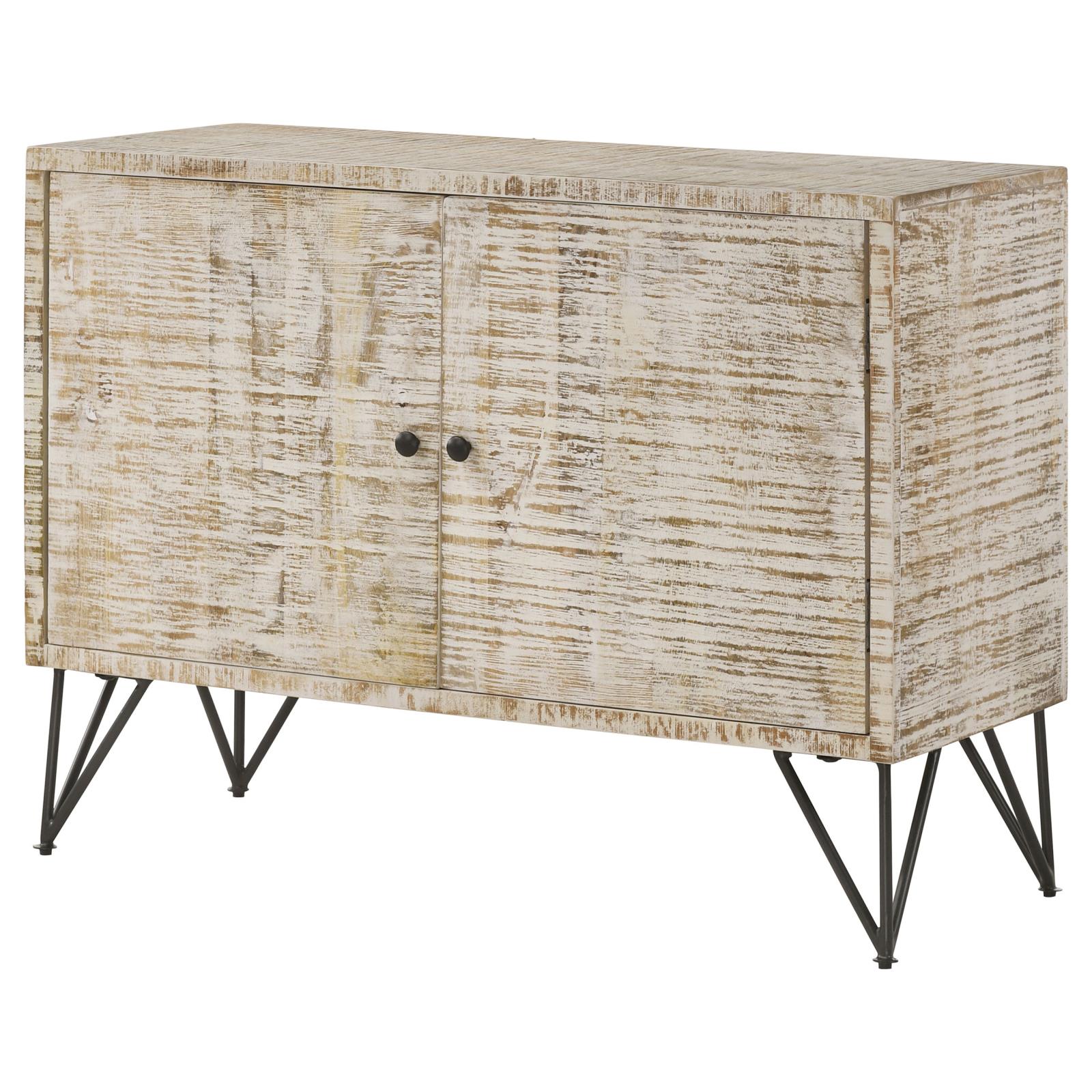 Maille White Washed 2-Door Accent Cabinet - 959652 - Bien Home Furniture & Electronics