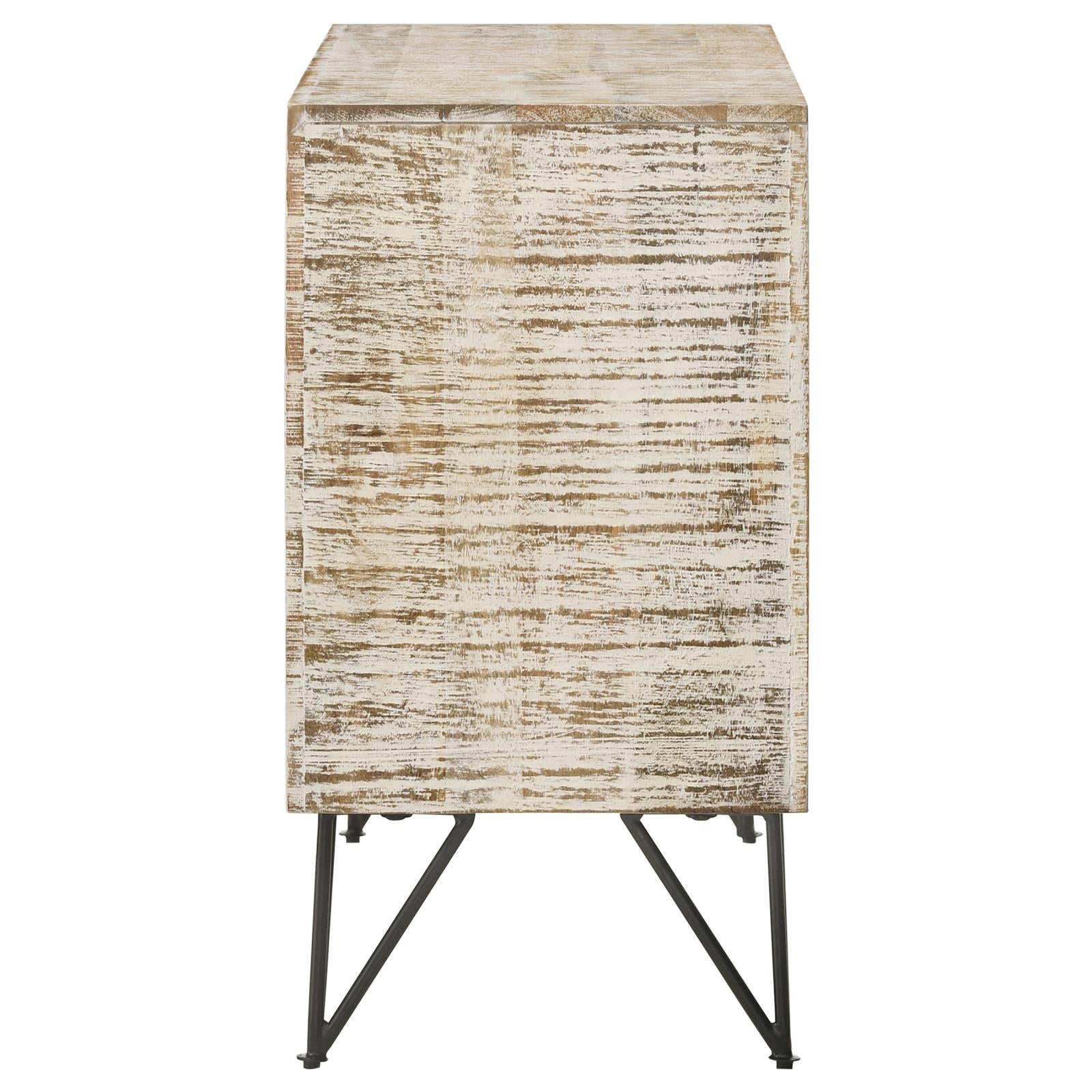 Maille White Washed 2-Door Accent Cabinet - 959652 - Bien Home Furniture & Electronics