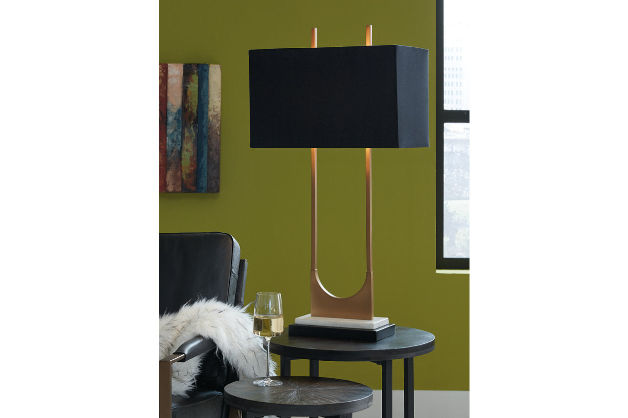 Malana Brass Finish Table Lamp - L208254 - Bien Home Furniture & Electronics