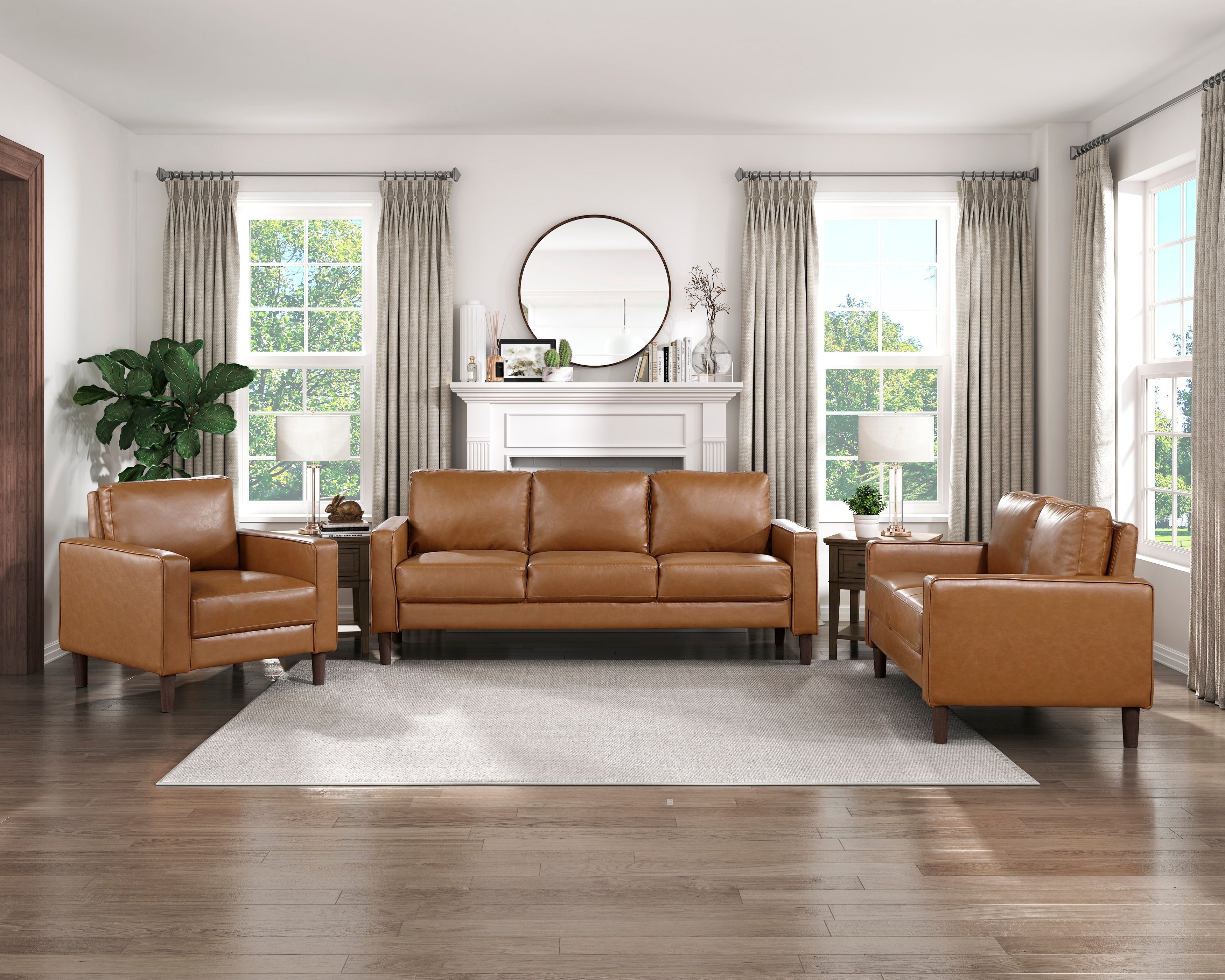 Malcolm Brown Faux Leather Chair - 9203BRW-1 - Bien Home Furniture & Electronics
