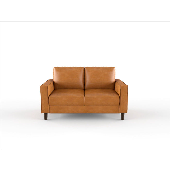 Malcolm Brown Faux Leather Loveseat - 9203BRW-2 - Bien Home Furniture & Electronics