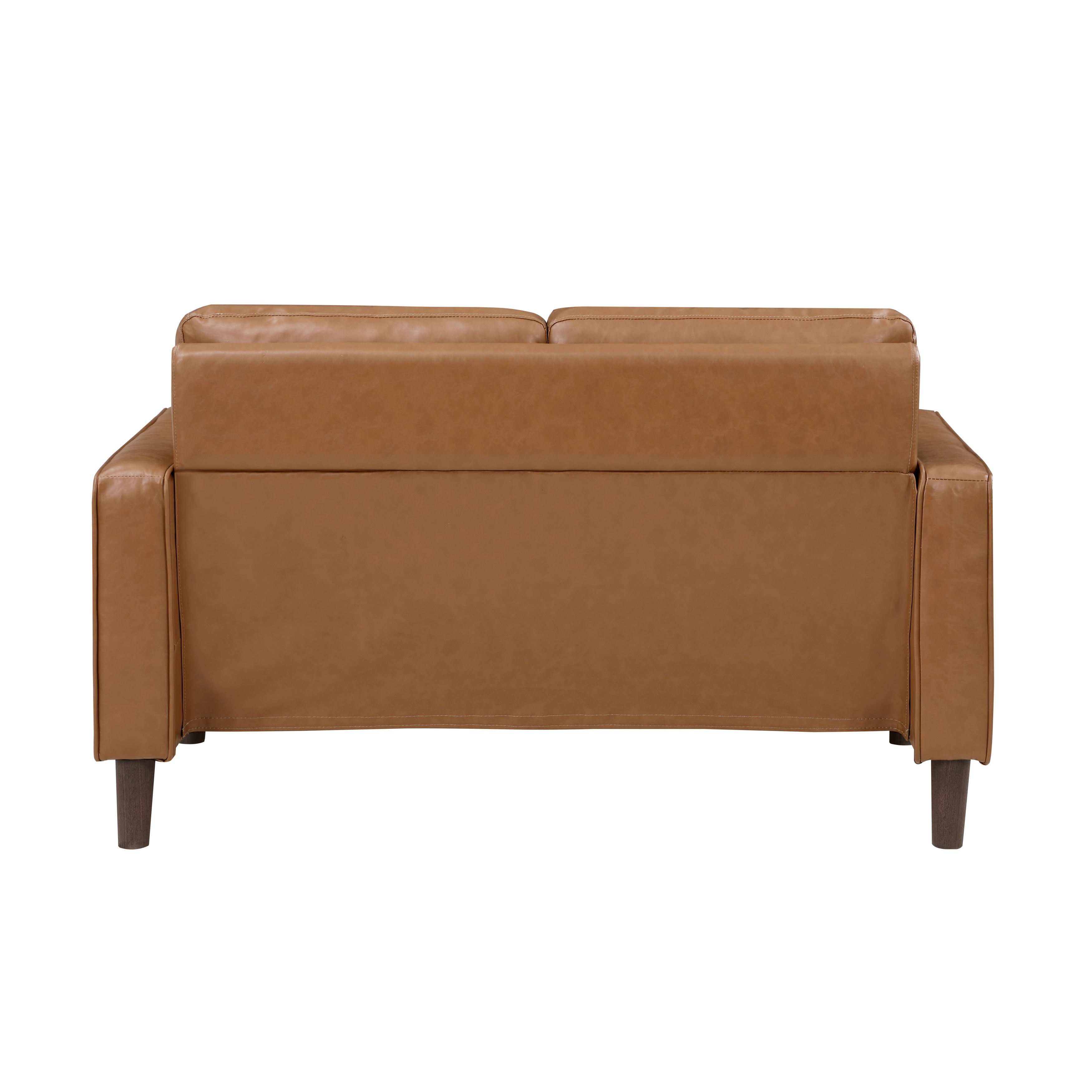 Malcolm Brown Faux Leather Loveseat - 9203BRW-2 - Bien Home Furniture & Electronics