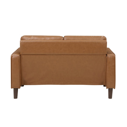 Malcolm Brown Faux Leather Loveseat - 9203BRW-2 - Bien Home Furniture &amp; Electronics
