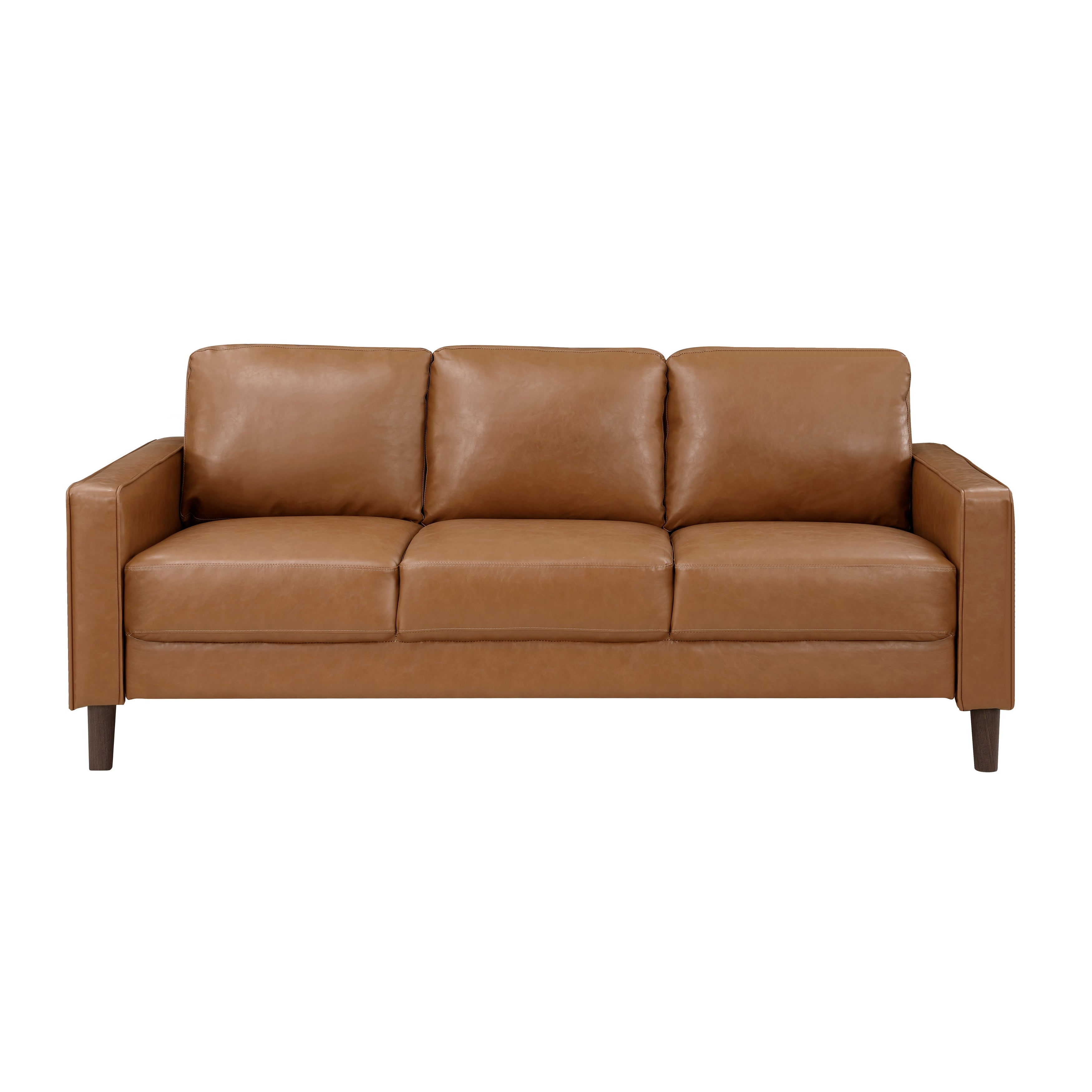 Malcolm Brown Faux Leather Sofa - 9203BRW-3 - Bien Home Furniture & Electronics