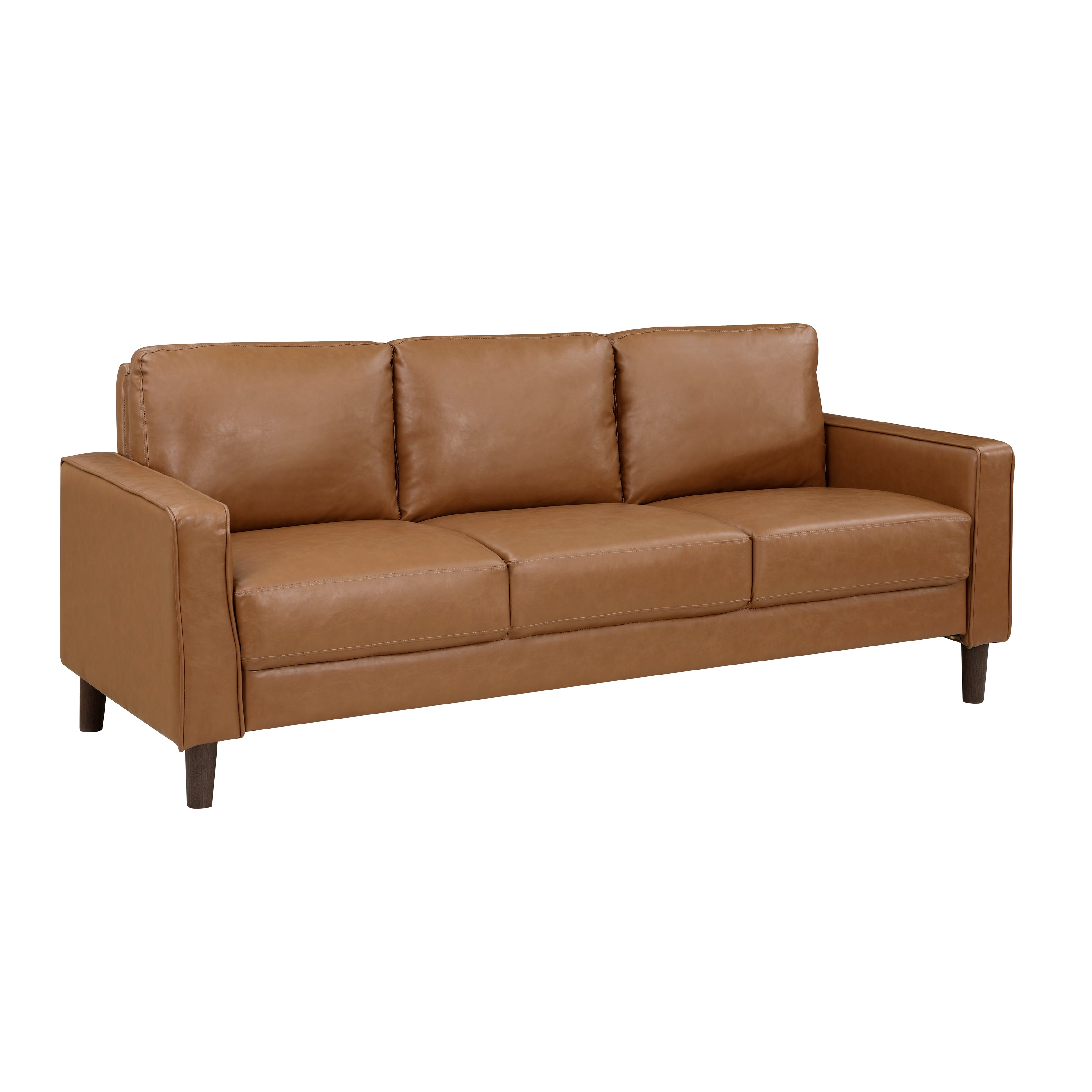 Malcolm Brown Faux Leather Sofa - 9203BRW-3 - Bien Home Furniture & Electronics