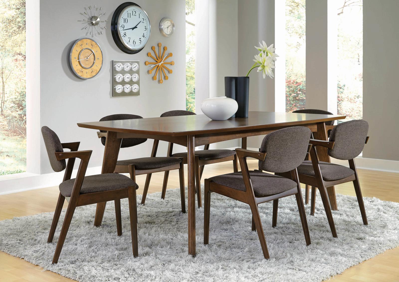 Malone 7-Piece Rectangular Dining Set Dark Walnut/Gray - 105351-S7 - Bien Home Furniture & Electronics