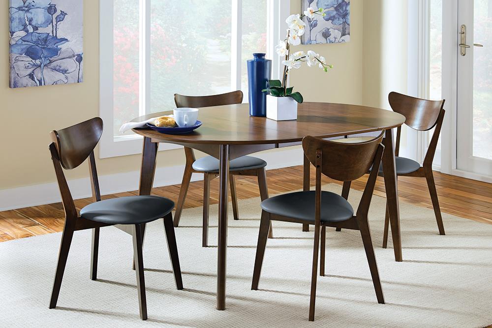 Malone Dark Walnut/Black Upholstered Dining Chairs, Set of 2 - 105362 - Bien Home Furniture & Electronics