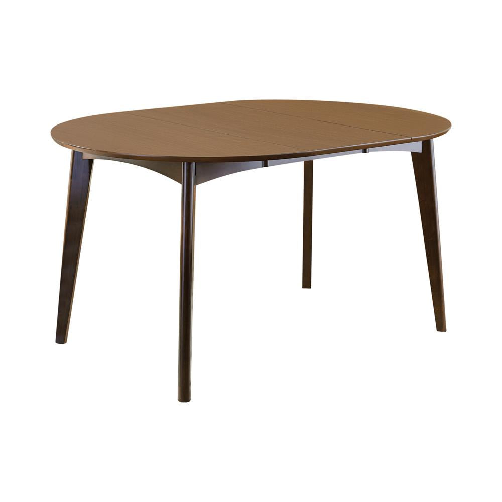 Malone Dark Walnut Oval Dining Table - 105361 - Bien Home Furniture &amp; Electronics