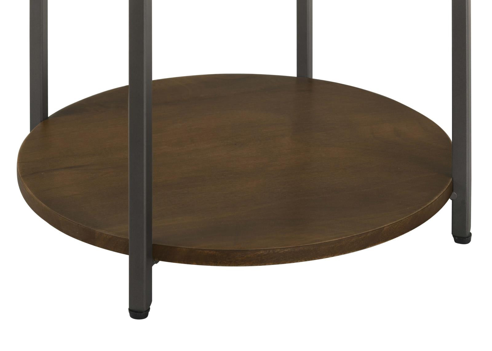 Malthe White Marble/Antique Gold Round Accent Table - 931204 - Bien Home Furniture & Electronics