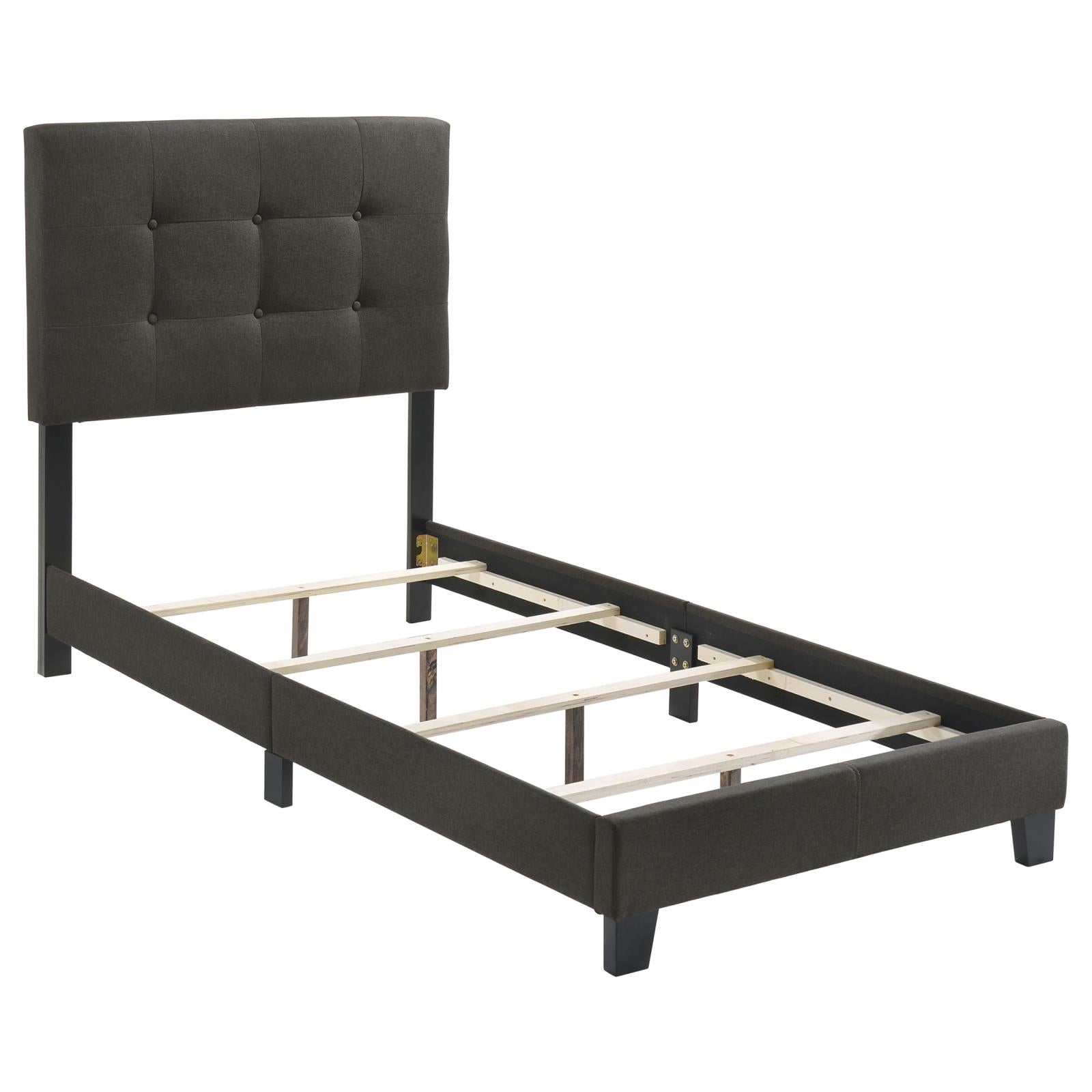 Mapes Tufted Upholstered Twin Bed Charcoal - 305746T - Bien Home Furniture & Electronics