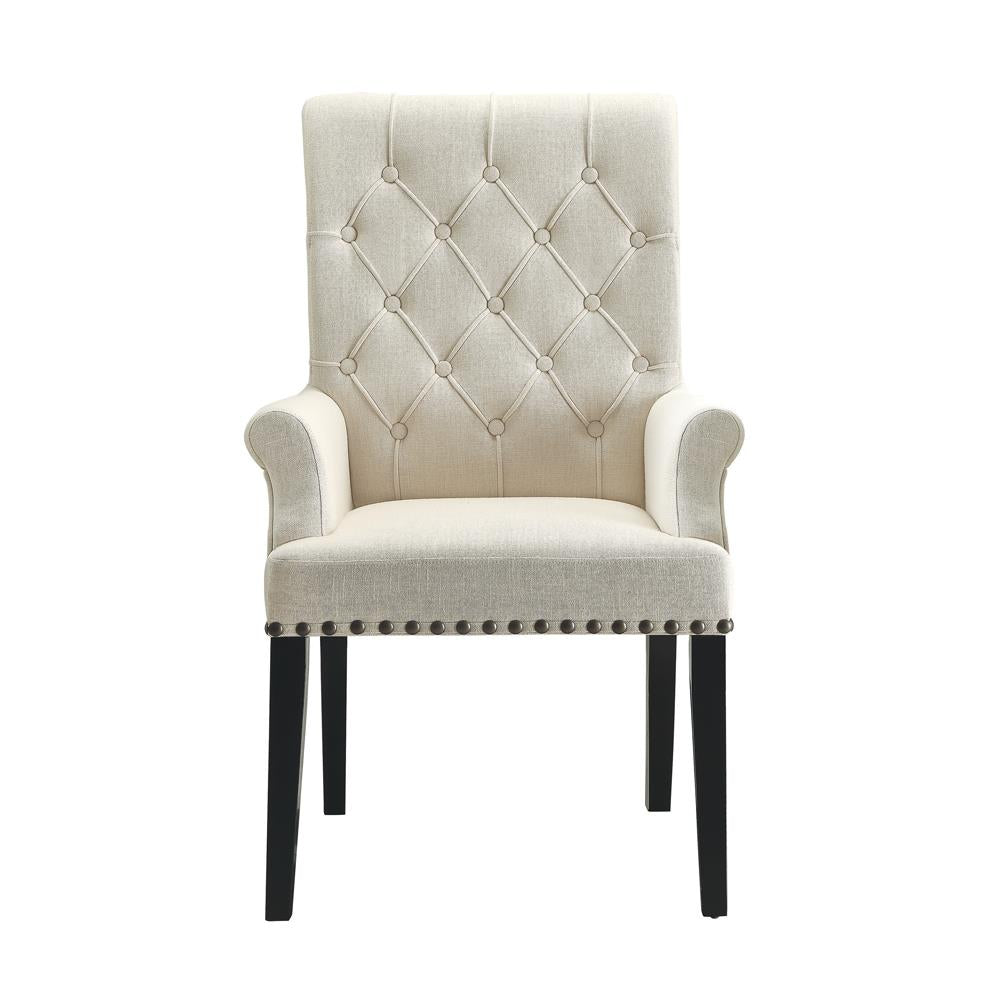 Mapleton Beige Tufted Back Upholstered Arm Chair - 190163 - Bien Home Furniture & Electronics