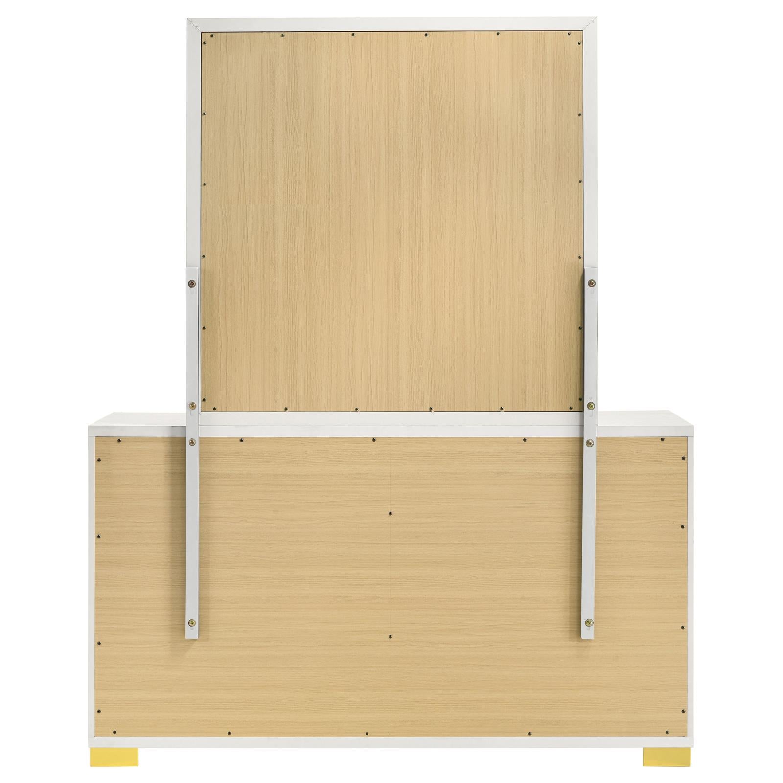 Marceline 6-drawer Dresser with Mirror White - 222933M - Bien Home Furniture & Electronics