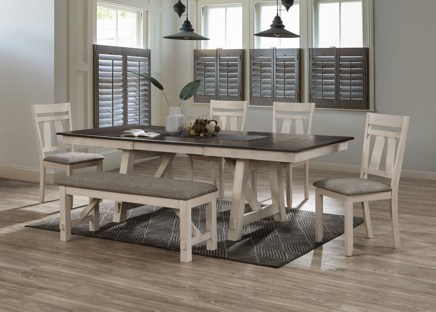 Maribelle Chalk/Gray Dining Table - SET | 2158CG-T-LEG | 2158CG-T-TOP - Bien Home Furniture & Electronics