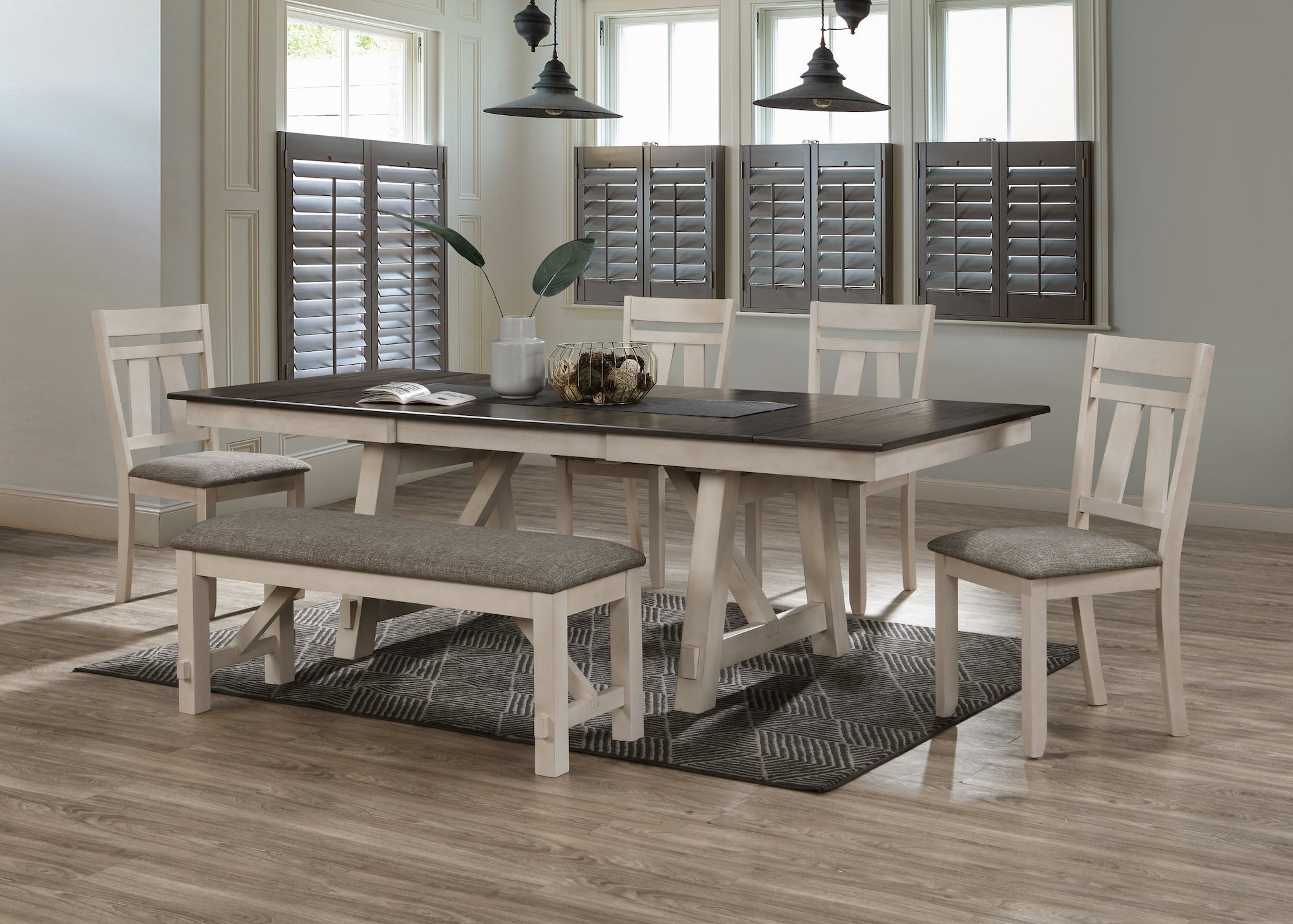 Maribelle Chalk/Gray Dining Table - SET | 2158CG-T-LEG | 2158CG-T-TOP - Bien Home Furniture & Electronics