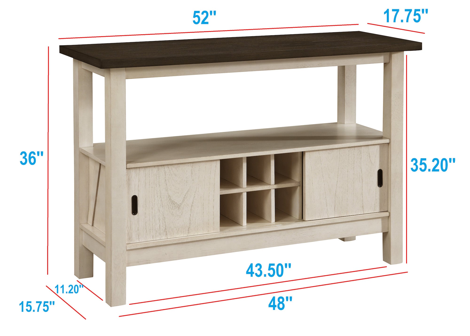 Maribelle Chalk/Gray Server - 2158CG-SERVER - Bien Home Furniture & Electronics