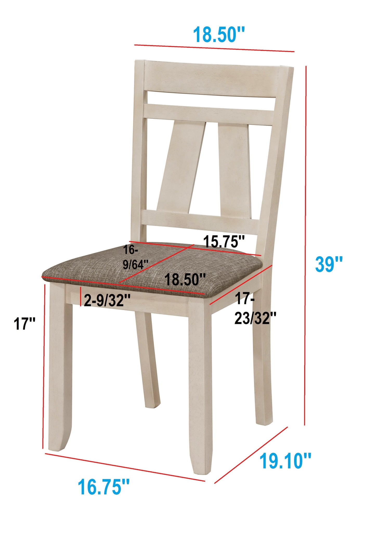 Maribelle Chalk/Gray Side Chair, Set of 2 - 2158CG-S - Bien Home Furniture & Electronics