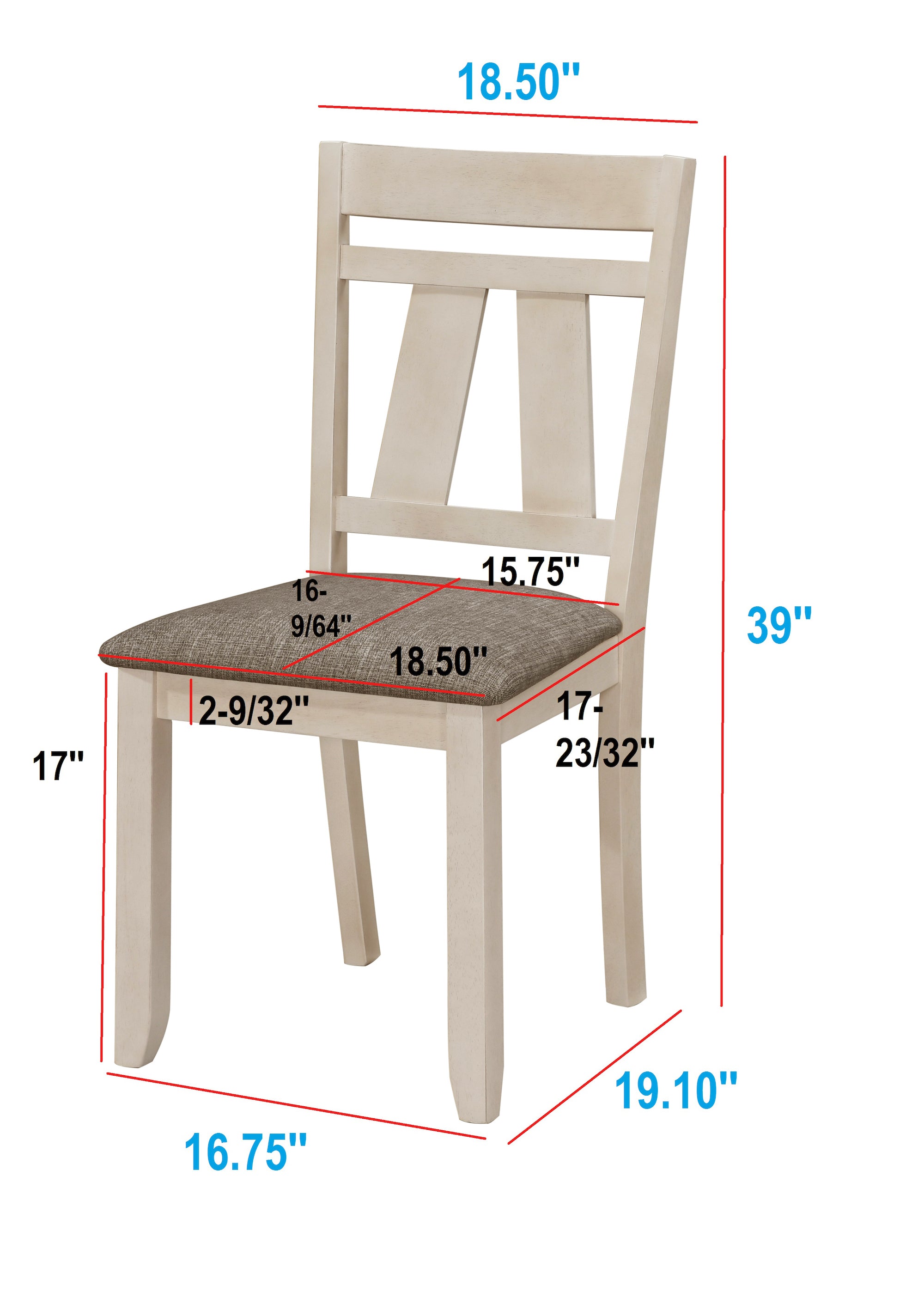 Maribelle Chalk/Gray Side Chair, Set of 2 - 2158CG-S - Bien Home Furniture & Electronics