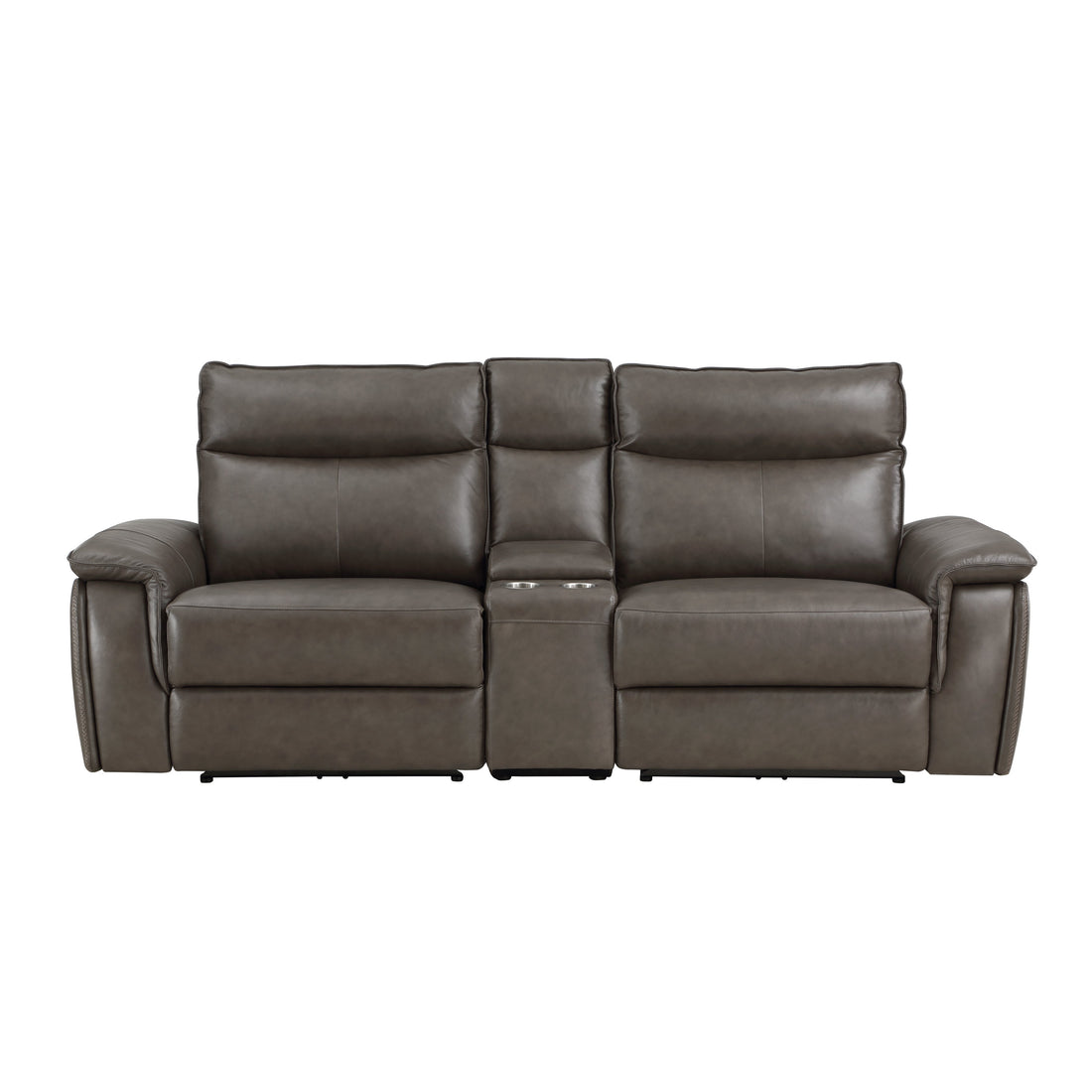 Maroni Dark Brown Leather Power Double Reclining Loveseat - 8259RFDB-2CNPWH* - Bien Home Furniture & Electronics
