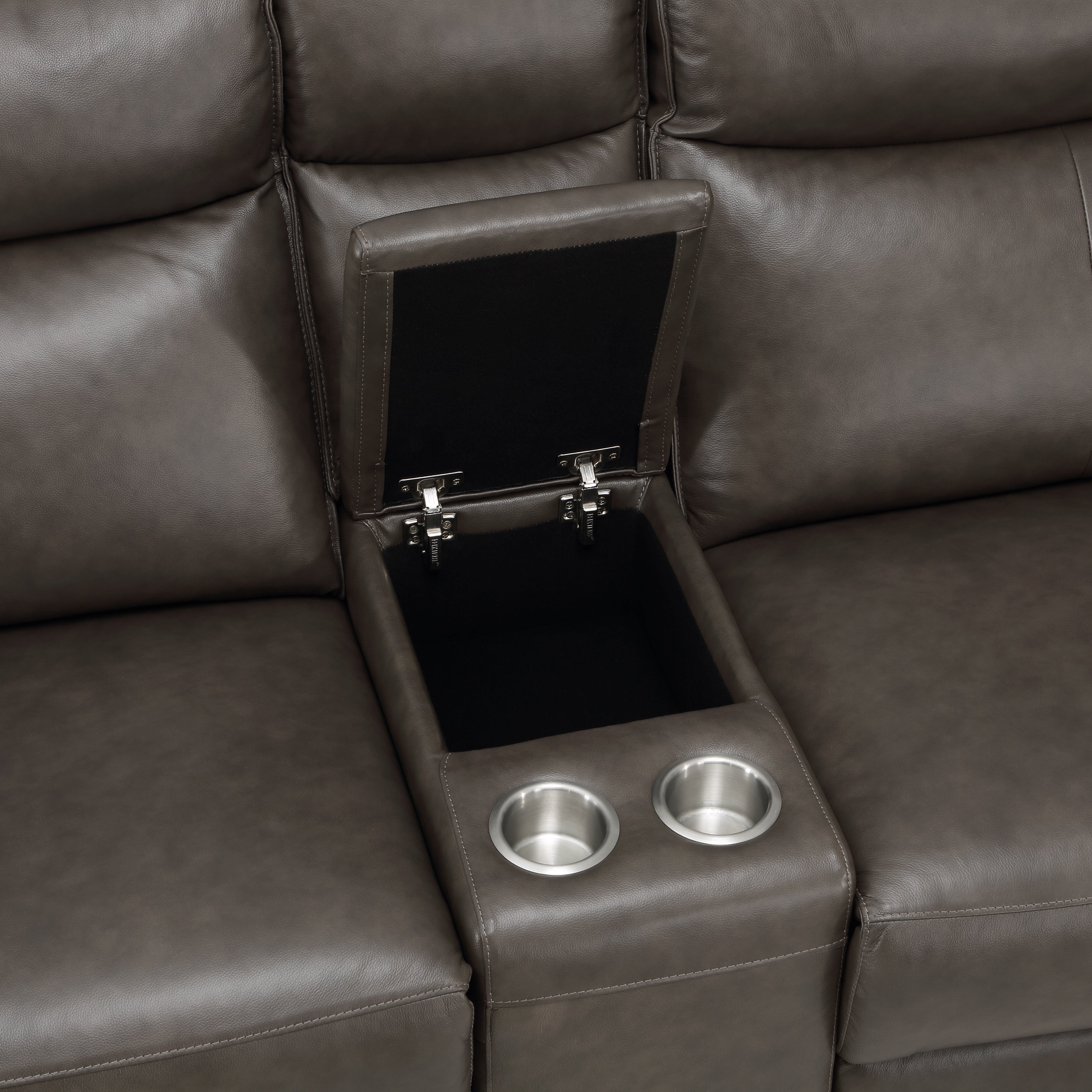 Maroni Dark Brown Leather Power Double Reclining Loveseat - 8259RFDB-2CNPWH* - Bien Home Furniture & Electronics