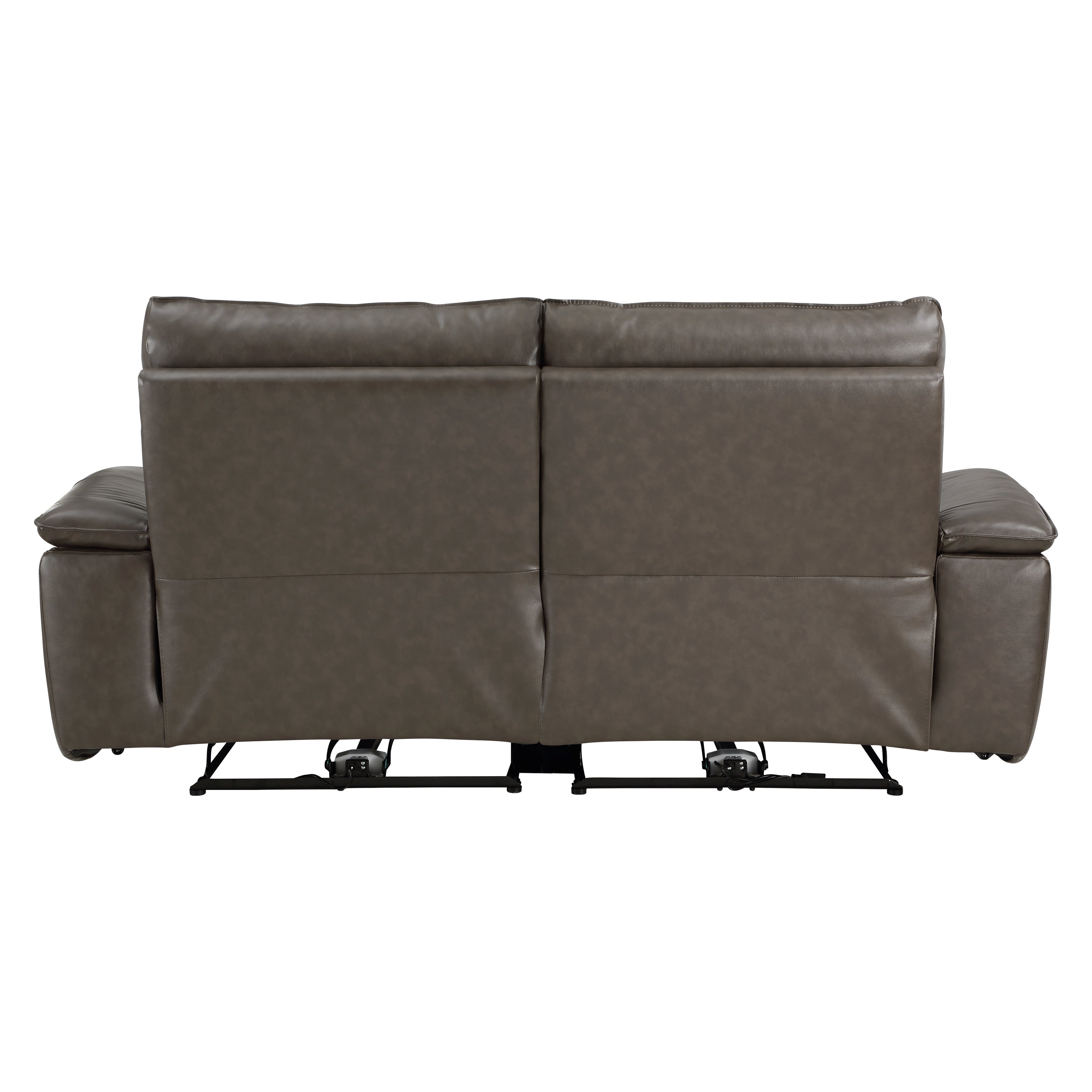 Maroni Dark Brown Leather Power Double Reclining Loveseat - 8259RFDB-2PWH* - Bien Home Furniture & Electronics
