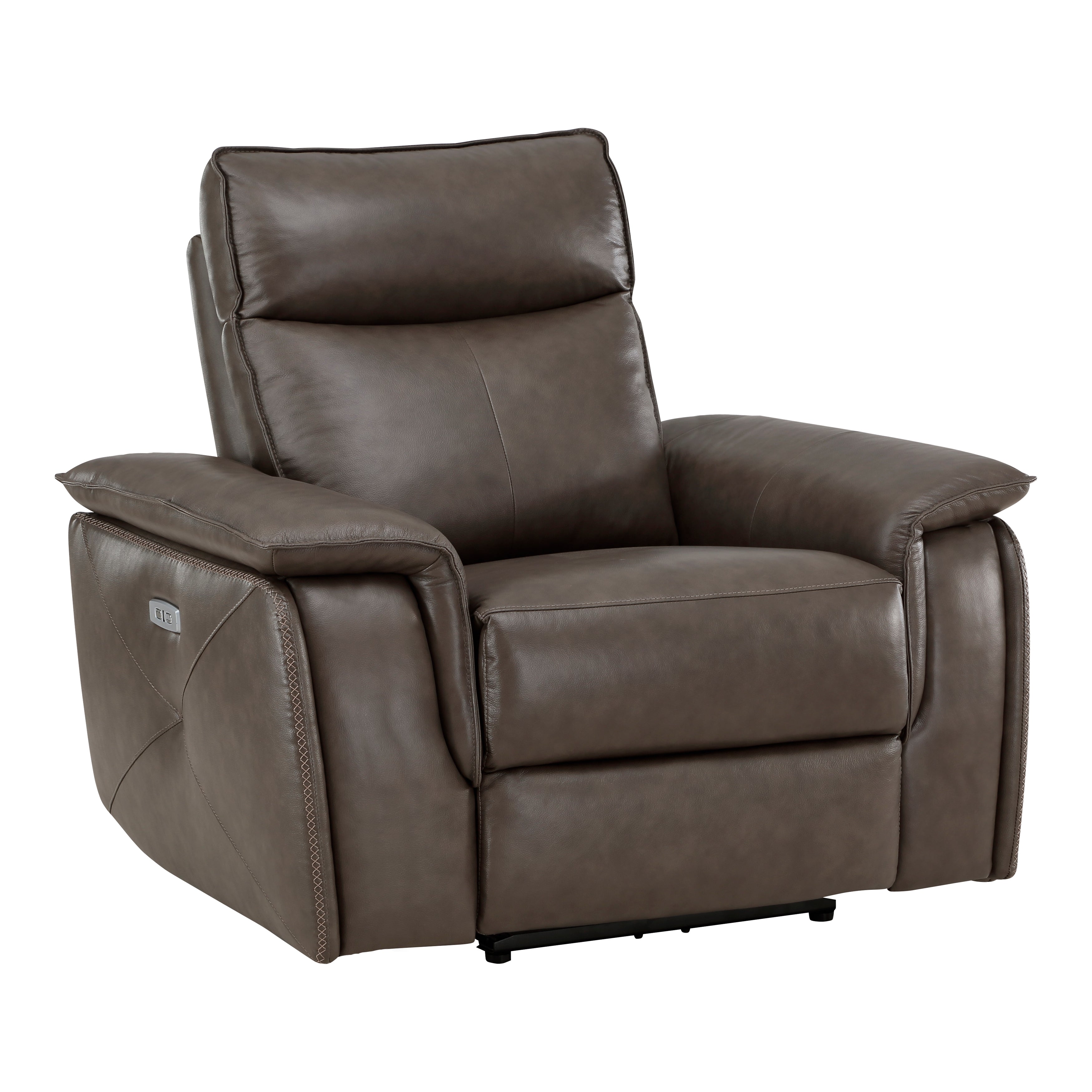 Maroni Dark Brown Leather Power Reclining Chair - 8259RFDB-1PWH - Bien Home Furniture & Electronics