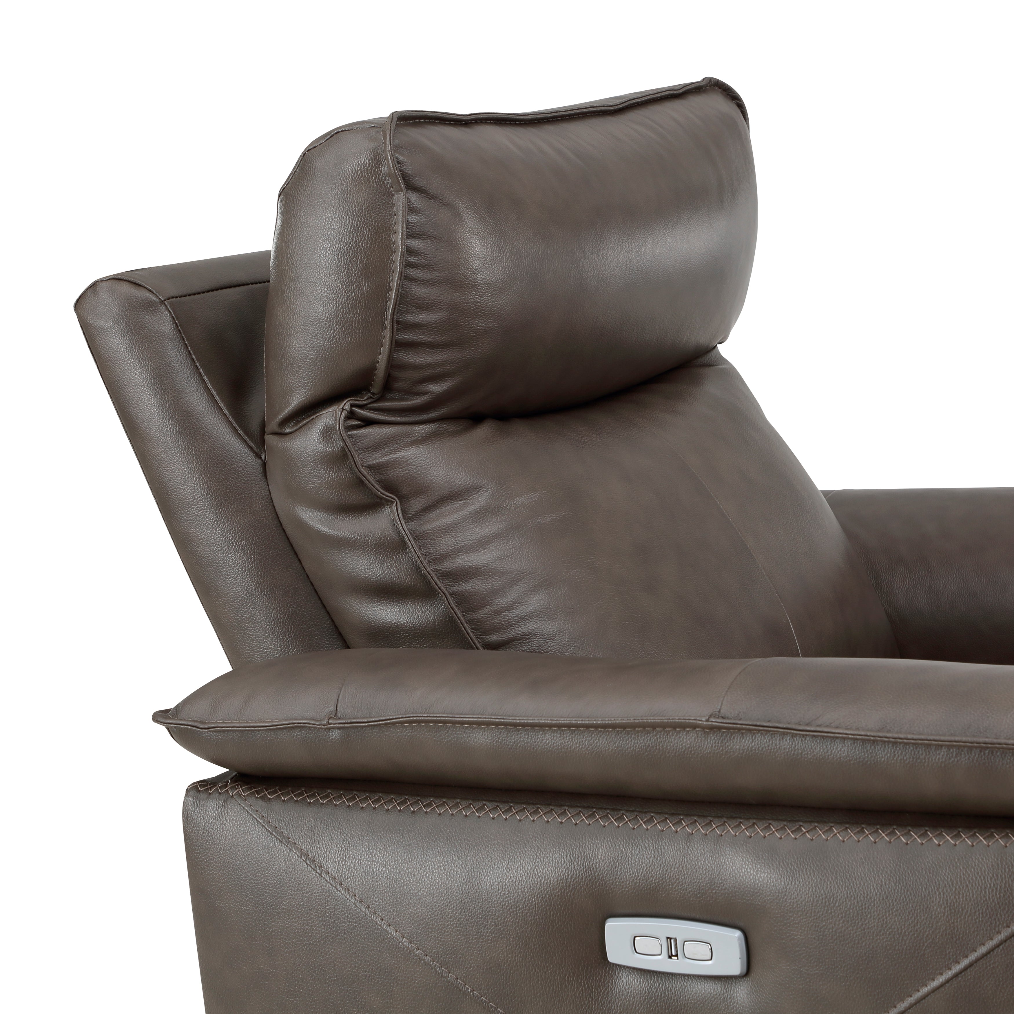 Maroni Dark Brown Leather Power Reclining Chair - 8259RFDB-1PWH - Bien Home Furniture & Electronics