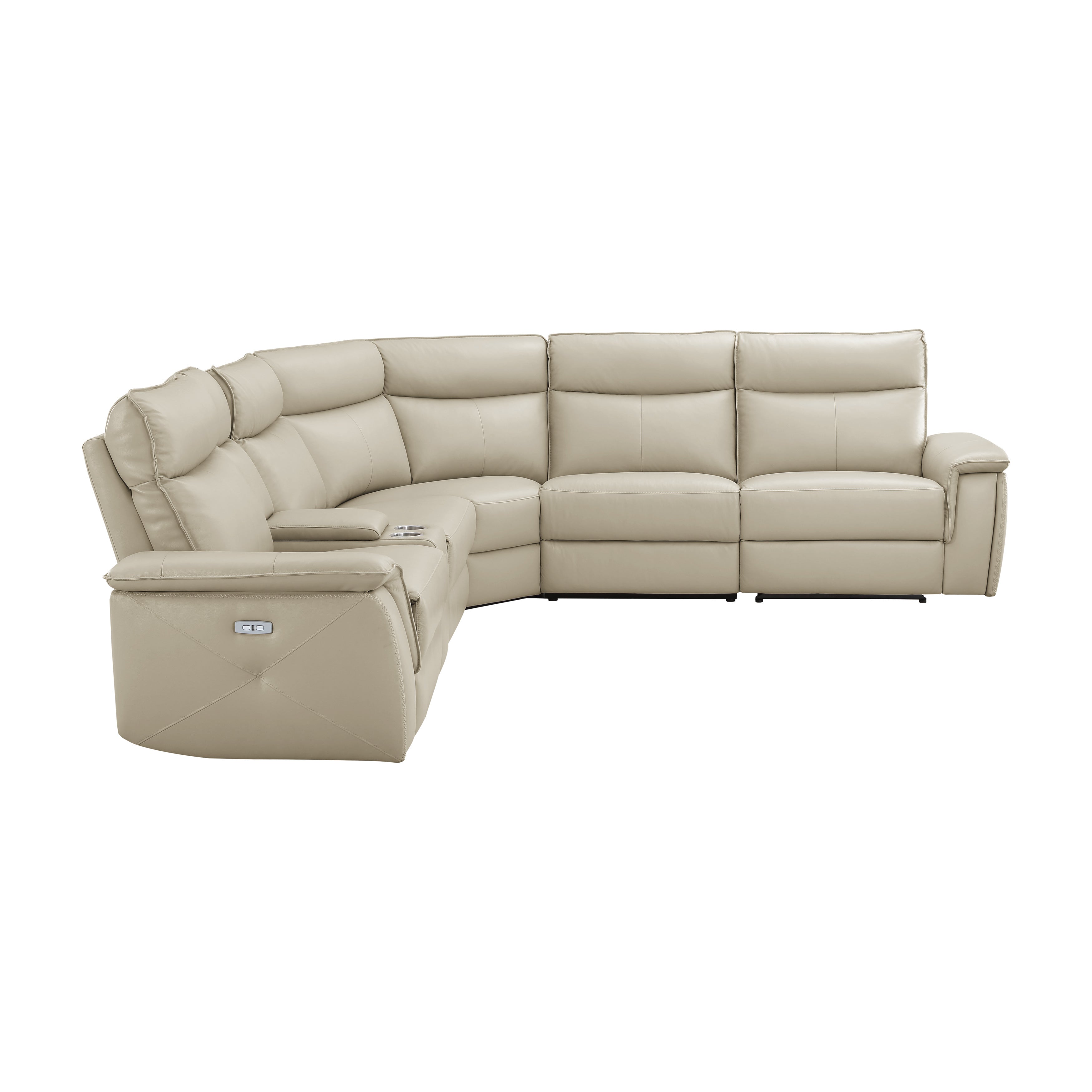 Maroni Taupe Leather 6-Piece Modular Power Reclining Sectional - 8259RFTP*6SCPWH - Bien Home Furniture & Electronics