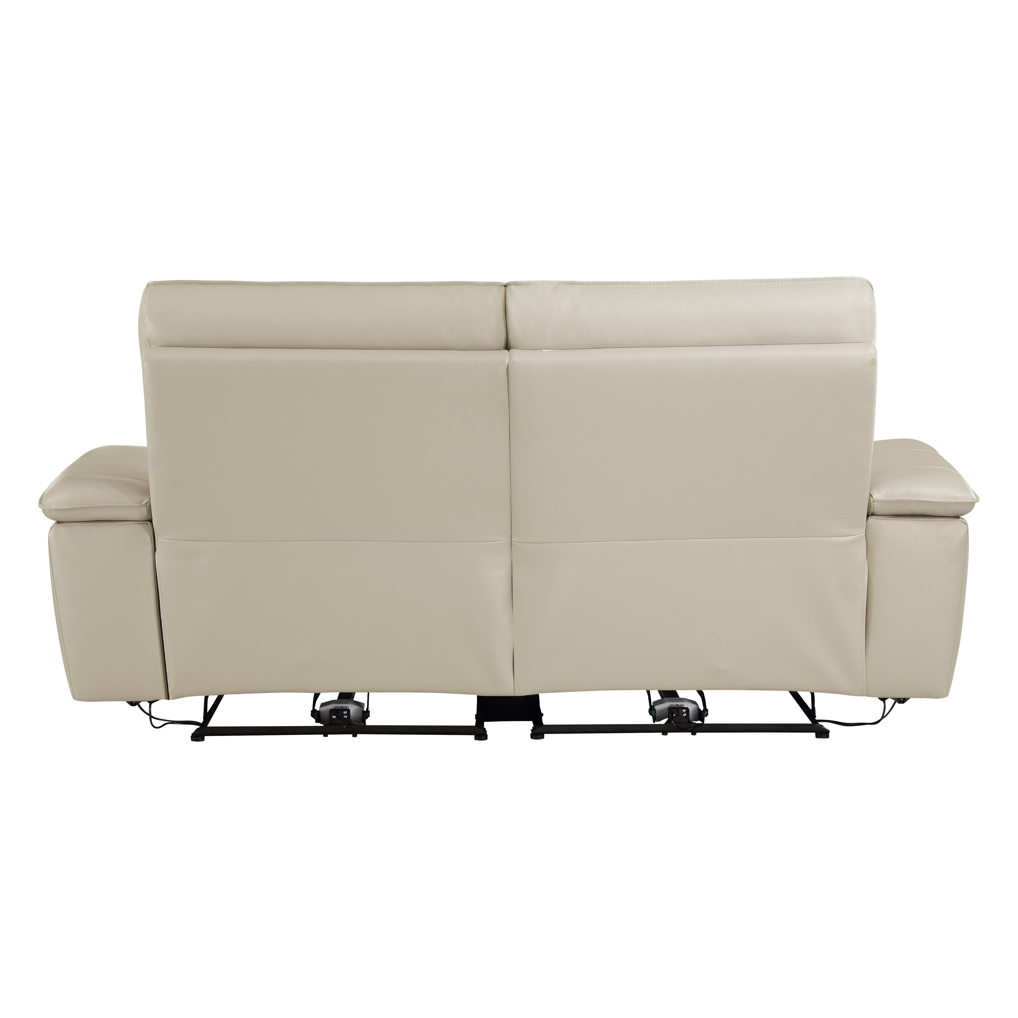 Maroni Taupe Leather Power Double Reclining Loveseat - 8259RFTP-2PWH* - Bien Home Furniture & Electronics