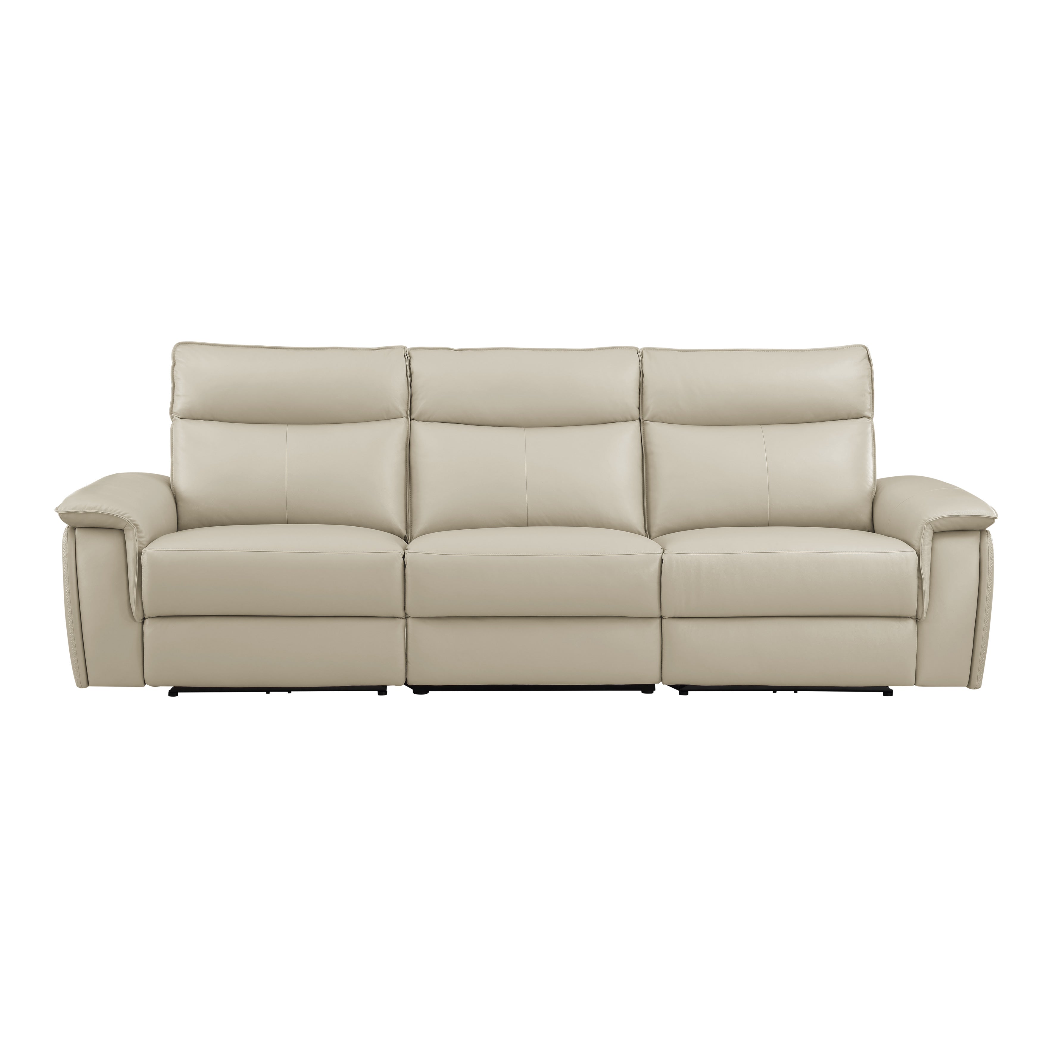 Maroni Taupe Leather Power Double Reclining Sofa - 8259RFTP-3PWH* - Bien Home Furniture & Electronics