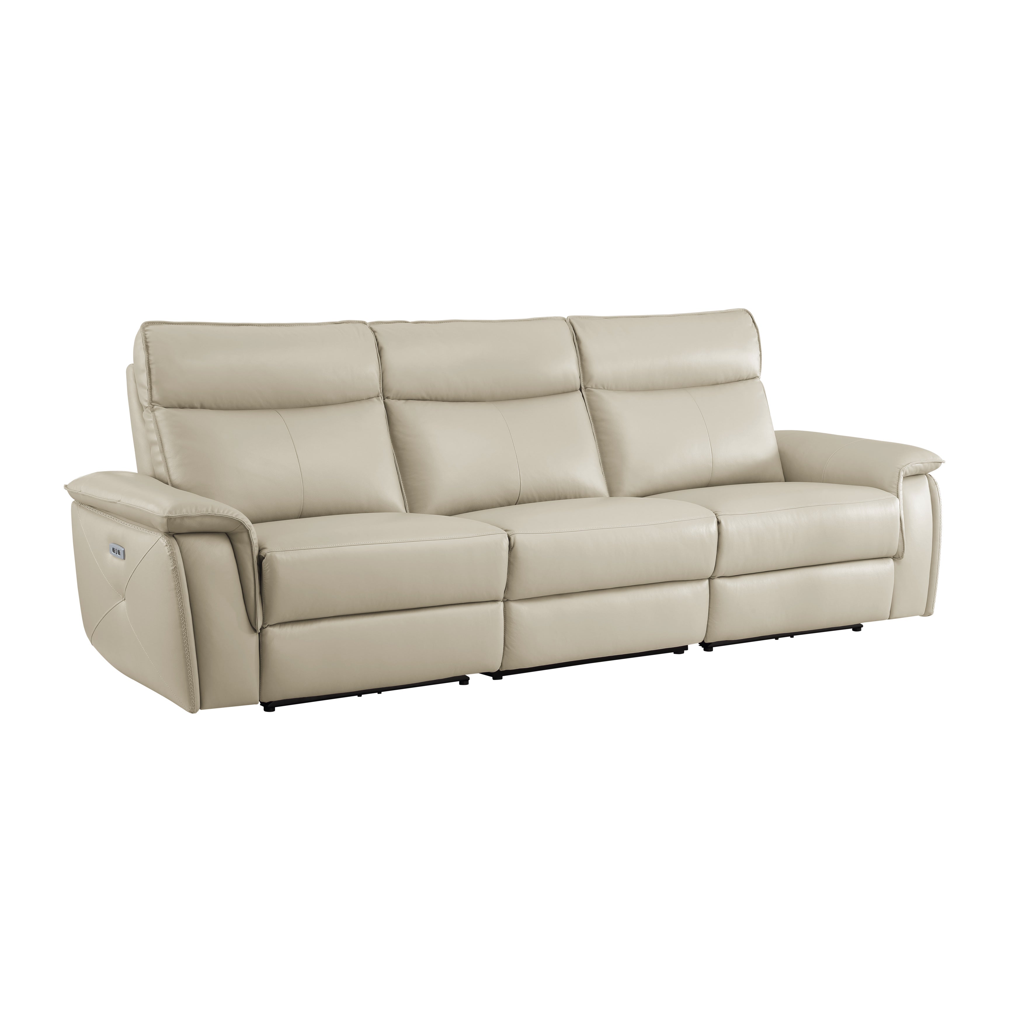 Maroni Taupe Leather Power Double Reclining Sofa - 8259RFTP-3PWH* - Bien Home Furniture & Electronics