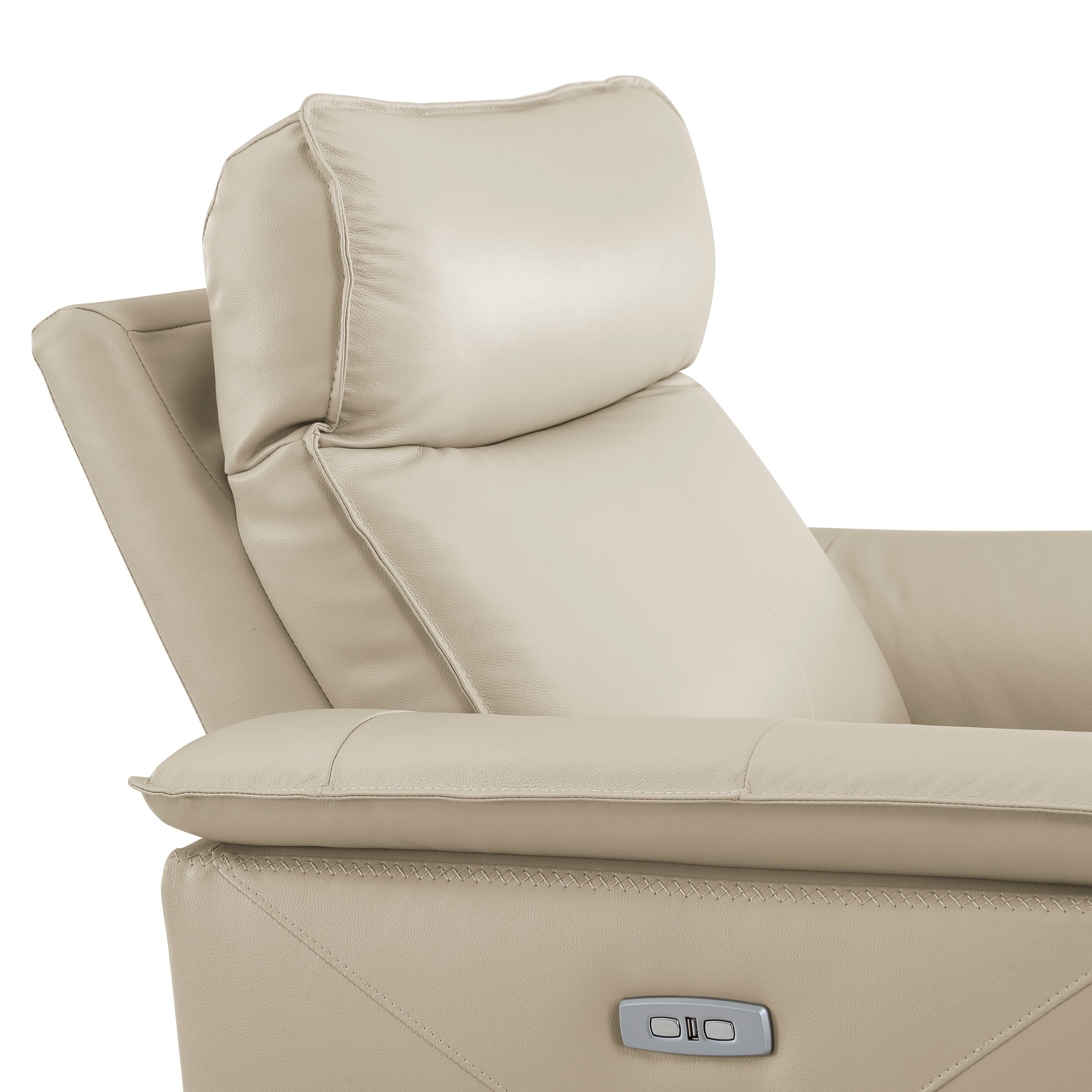 Maroni Taupe Leather Power Reclining Chair - 8259RFTP-1PWH - Bien Home Furniture & Electronics