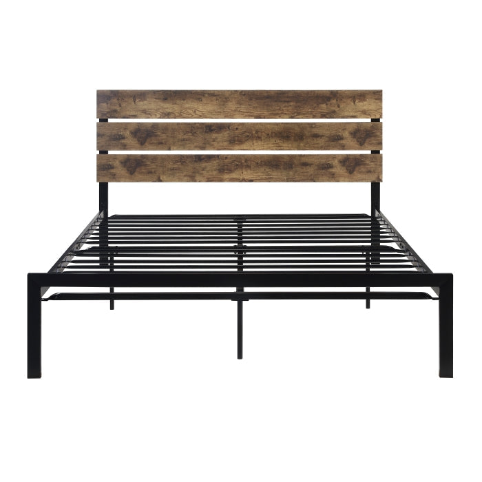 Marshall Brown Metal and Wood Twin Panel Bed - 1611T-1 - Bien Home Furniture & Electronics