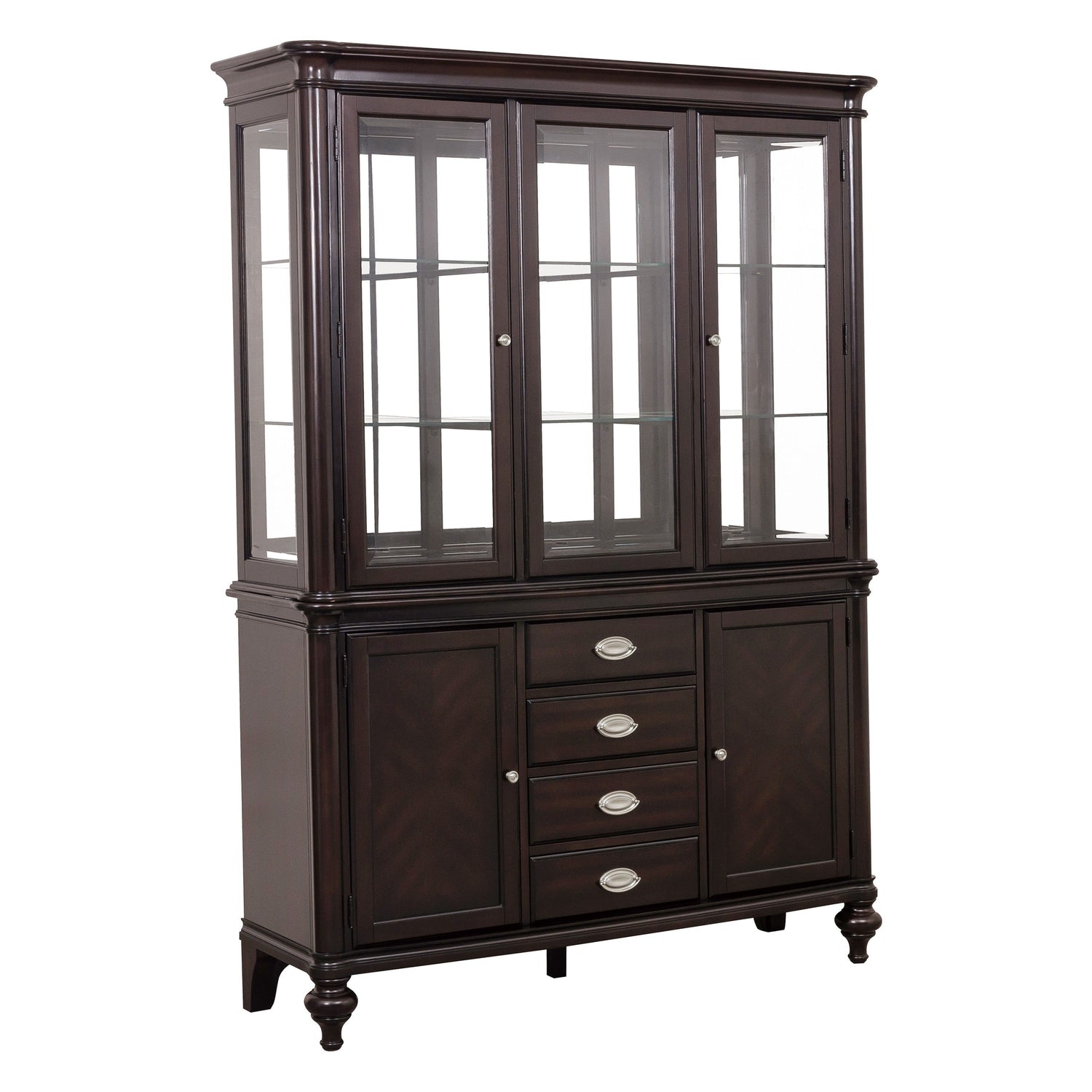 Marston Dark Cherry Buffet &amp; Hutch - SET | 2615DC-55 | 2615DC-50 - Bien Home Furniture &amp; Electronics