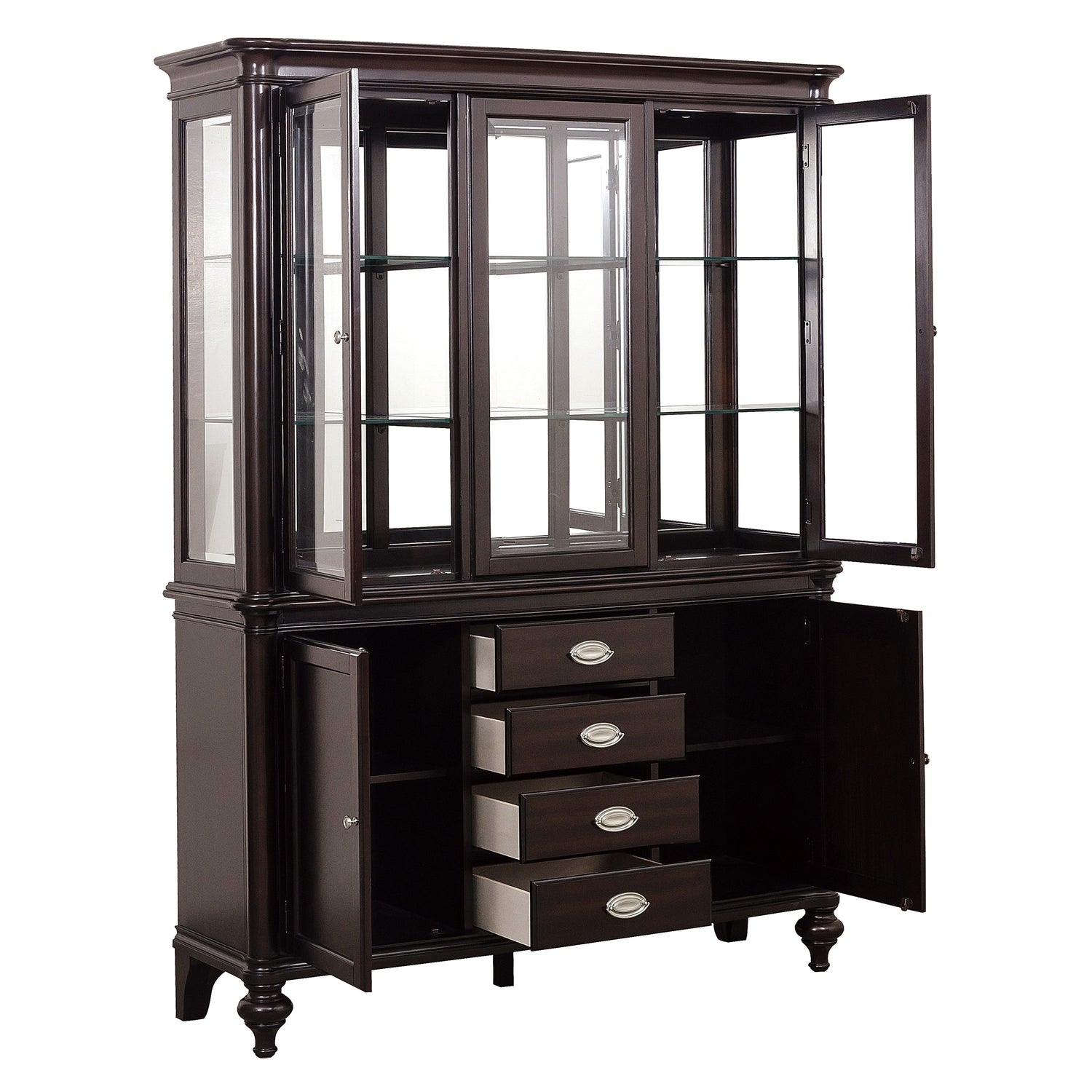Marston Dark Cherry Buffet & Hutch - SET | 2615DC-55 | 2615DC-50 - Bien Home Furniture & Electronics