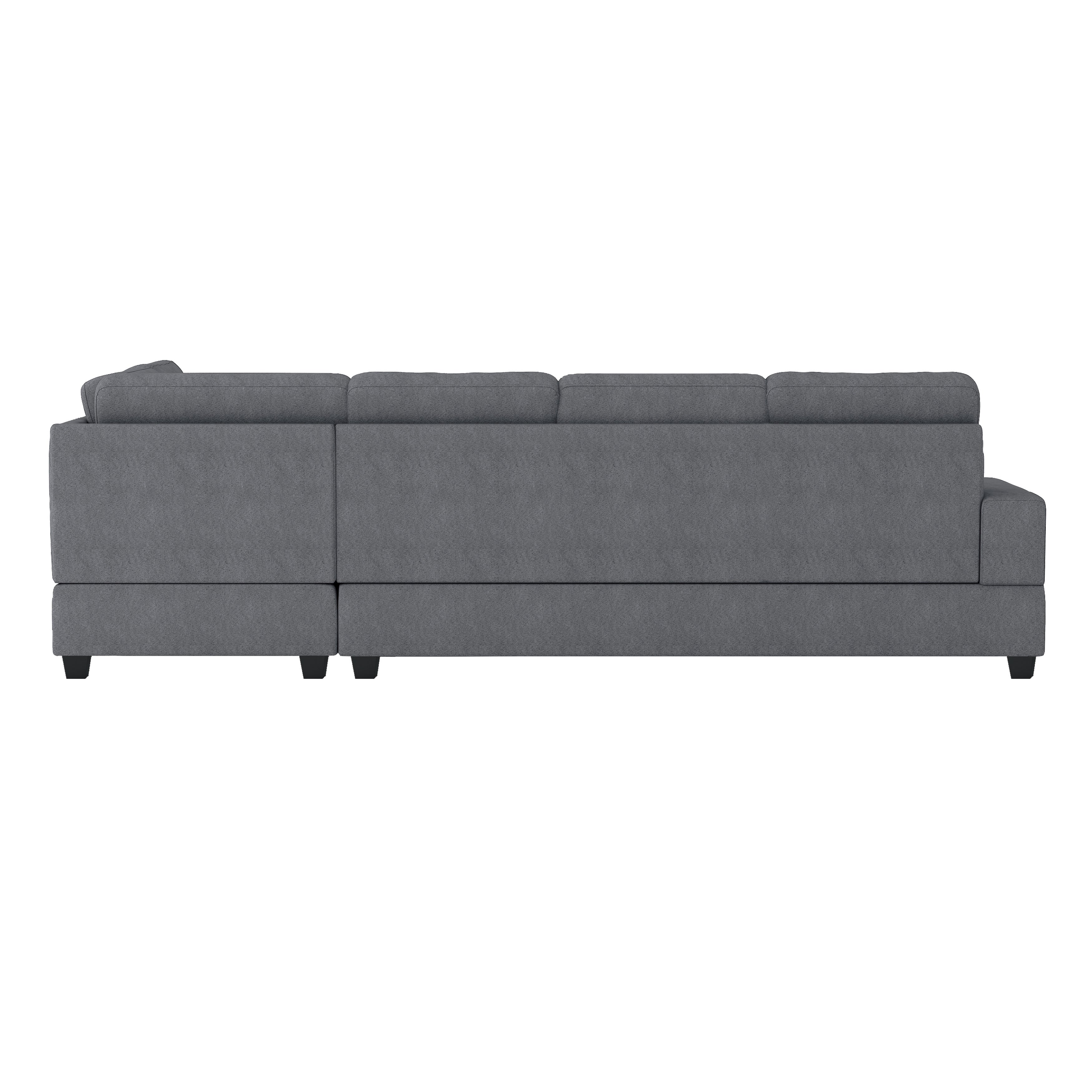 Maston Dark Gray 2-Piece Reversible Sectional with Drop-Down Cup Holders and Storage Ottoman - 9507DGY*3OT - Bien Home Furniture & Electronics