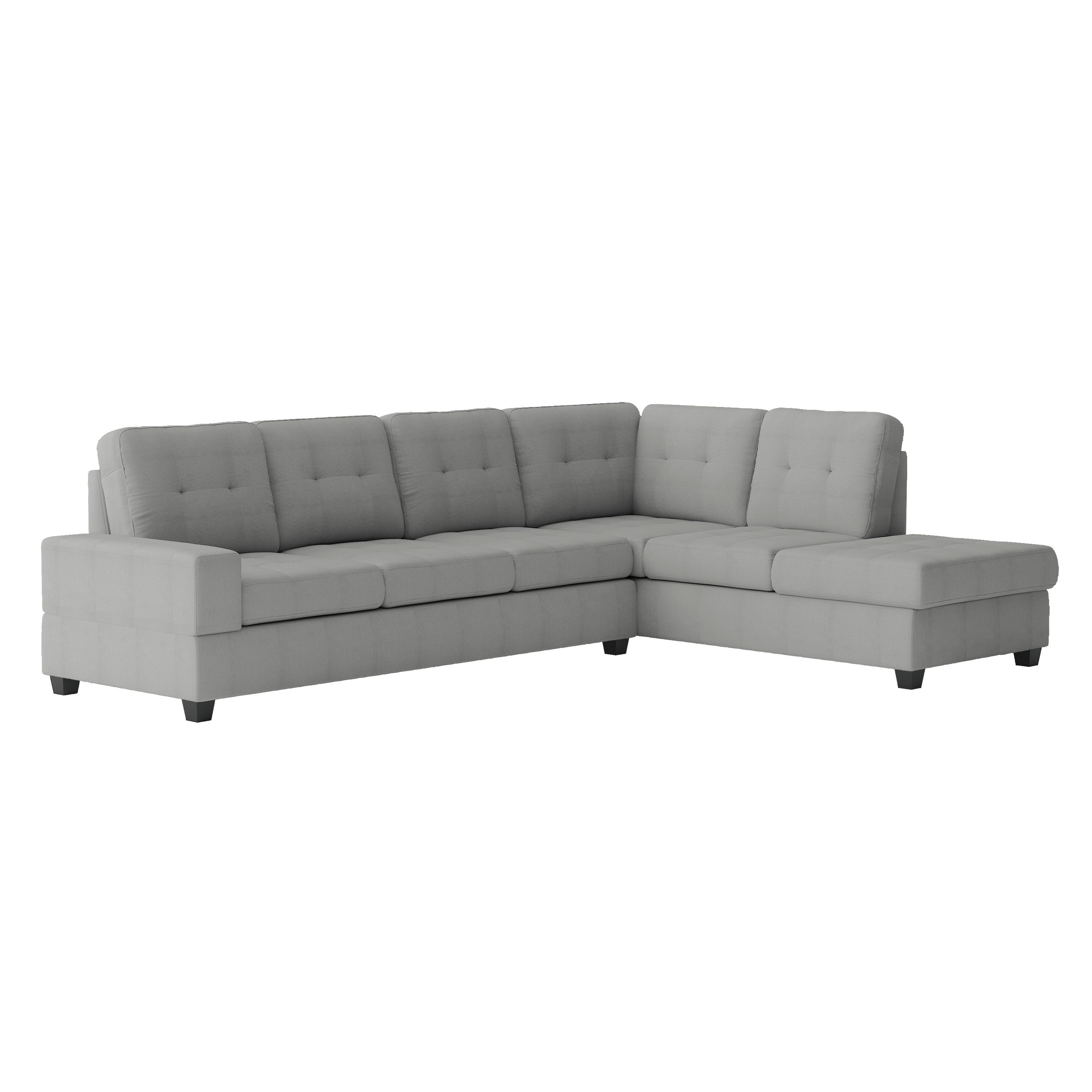 Maston Gray 2-Piece Reversible Sectional with Drop-Down Cup Holders and Storage Ottoman - 9507GRY*3OT - Bien Home Furniture & Electronics