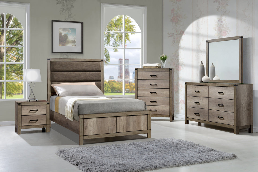 Matteo Melamine Upholstered Panel Youth Bedroom Set - SET | B3200-T-HBFB | B3200-FT-RAIL | B3200-1 | B3200-11 | B3200-2-T - Bien Home Furniture & Electronics