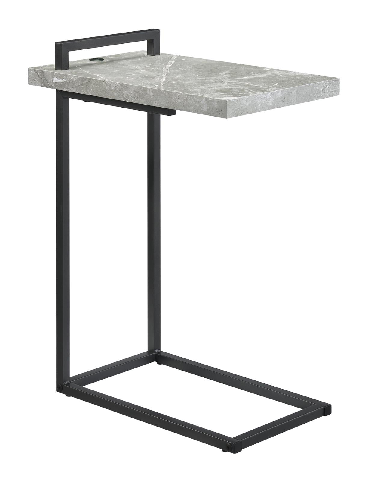 Maxwell Cement/Gunmetal C-Shaped Accent Table - 931129 - Bien Home Furniture & Electronics