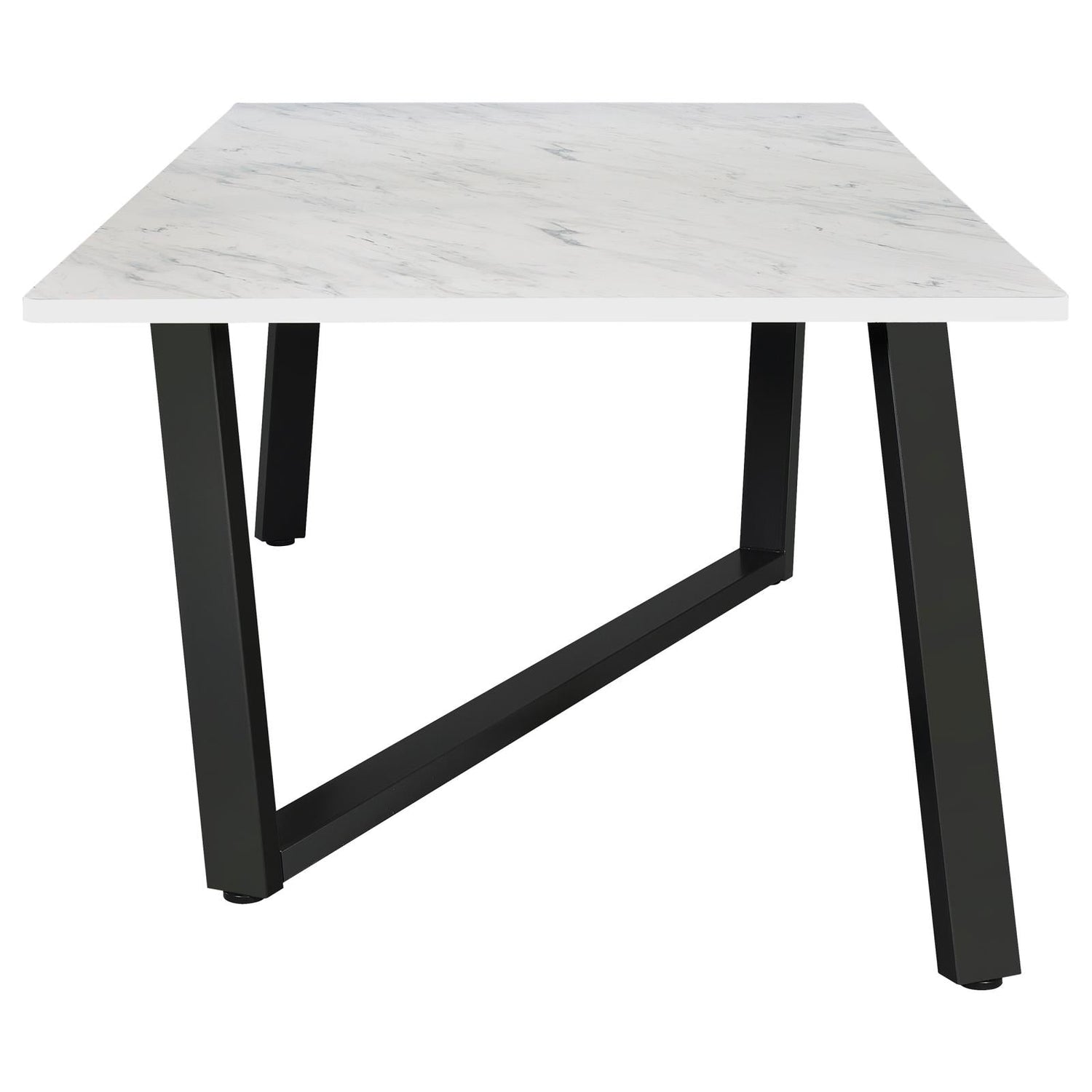 Mayer Faux White Marble/Gunmetal Rectangular Dining Table - 193781 - Bien Home Furniture & Electronics