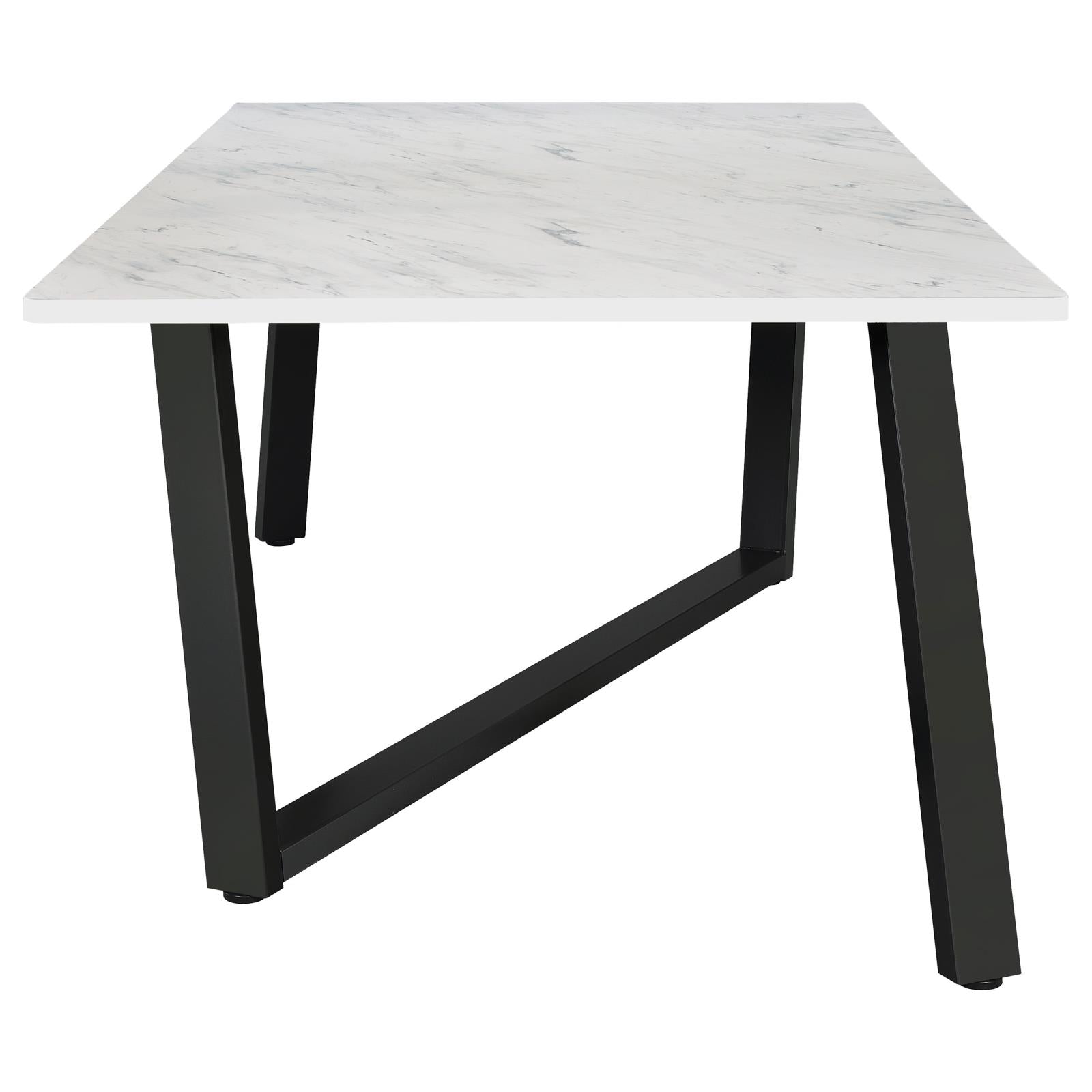 Mayer Faux White Marble/Gunmetal Rectangular Dining Table - 193781 - Bien Home Furniture & Electronics