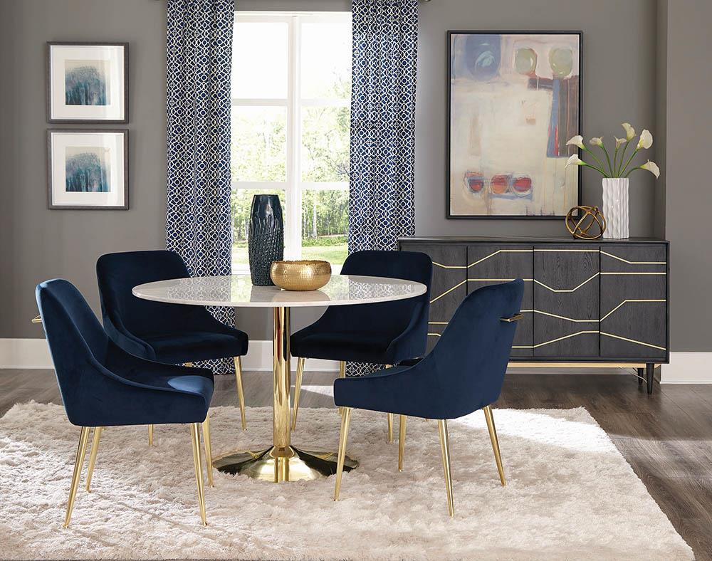 Mayette Dark Ink Blue Side Chairs, Set of 2 - 192492 - Bien Home Furniture & Electronics