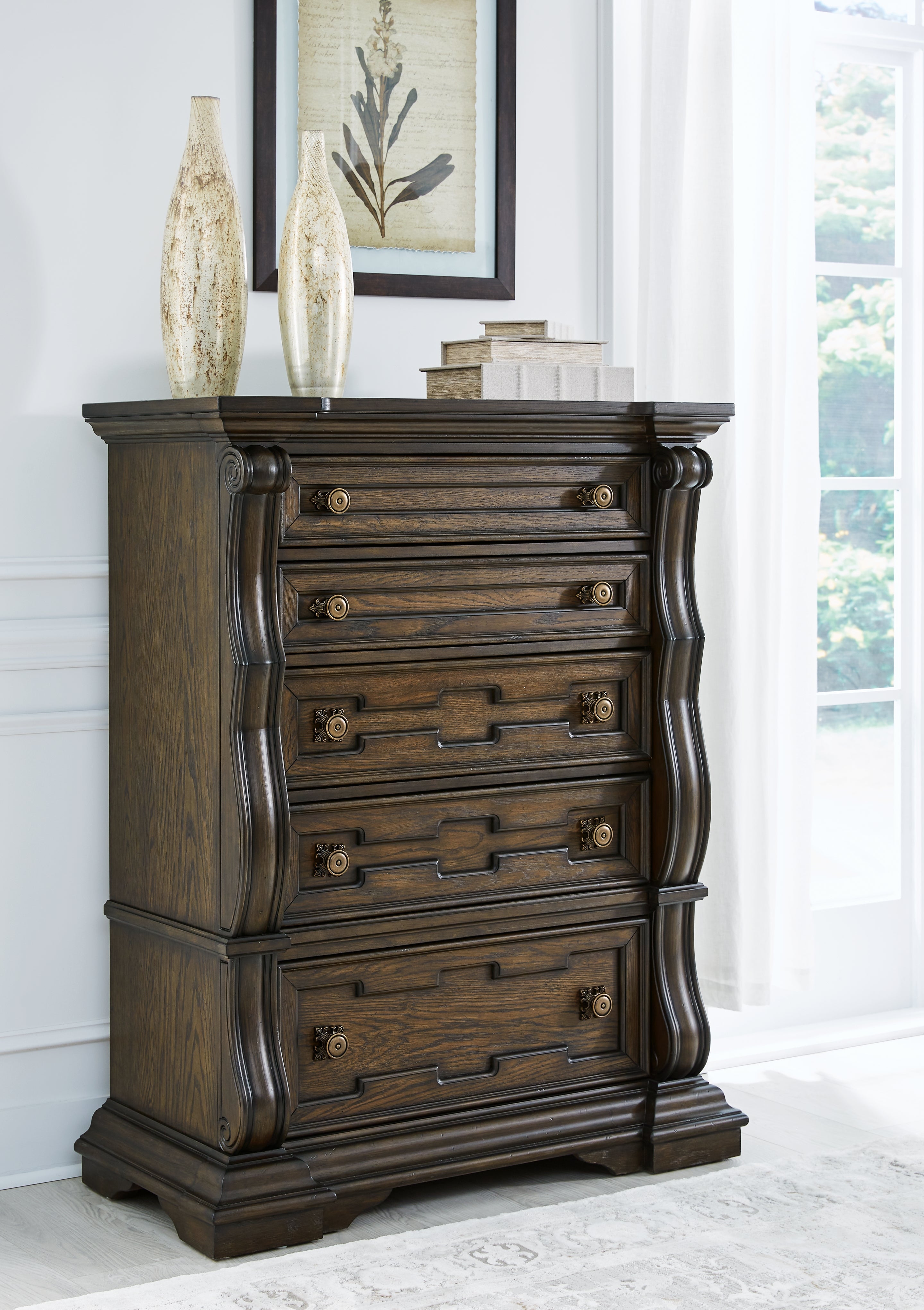 Maylee Dark Brown Chest of Drawers - B947-46 - Bien Home Furniture &amp; Electronics