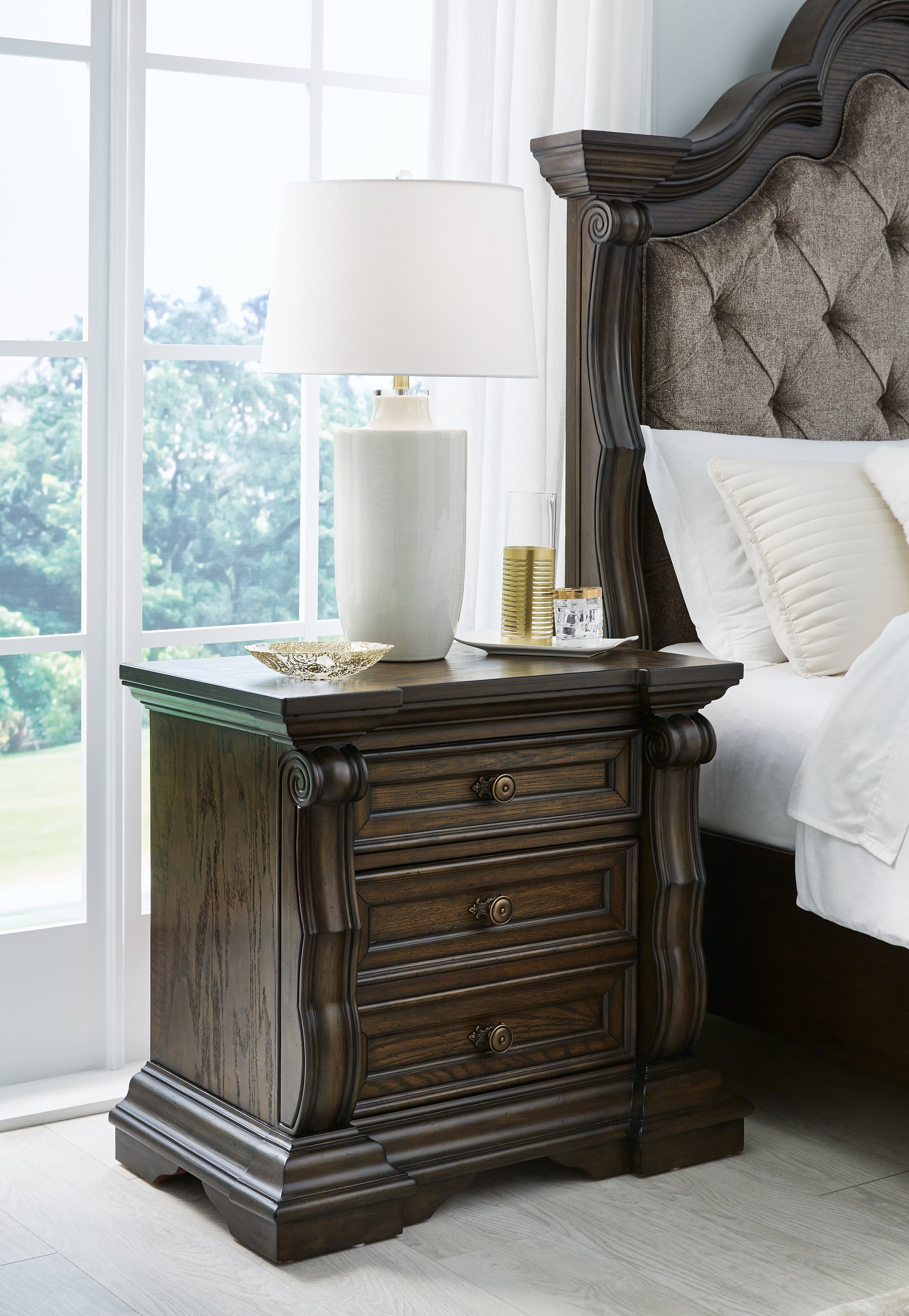 Maylee Dark Brown Nightstand - B947-93 - Bien Home Furniture & Electronics